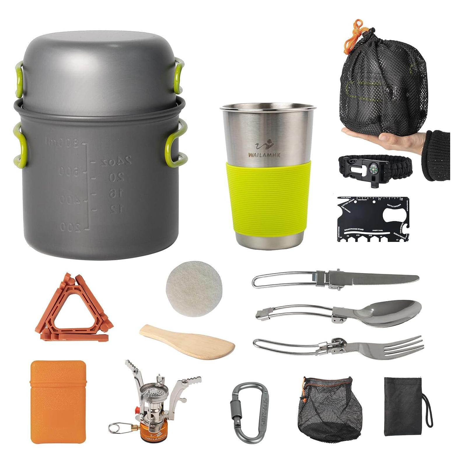 Juego de Utensilios de Cocina para Camping WAILAMHK 16 Piezas