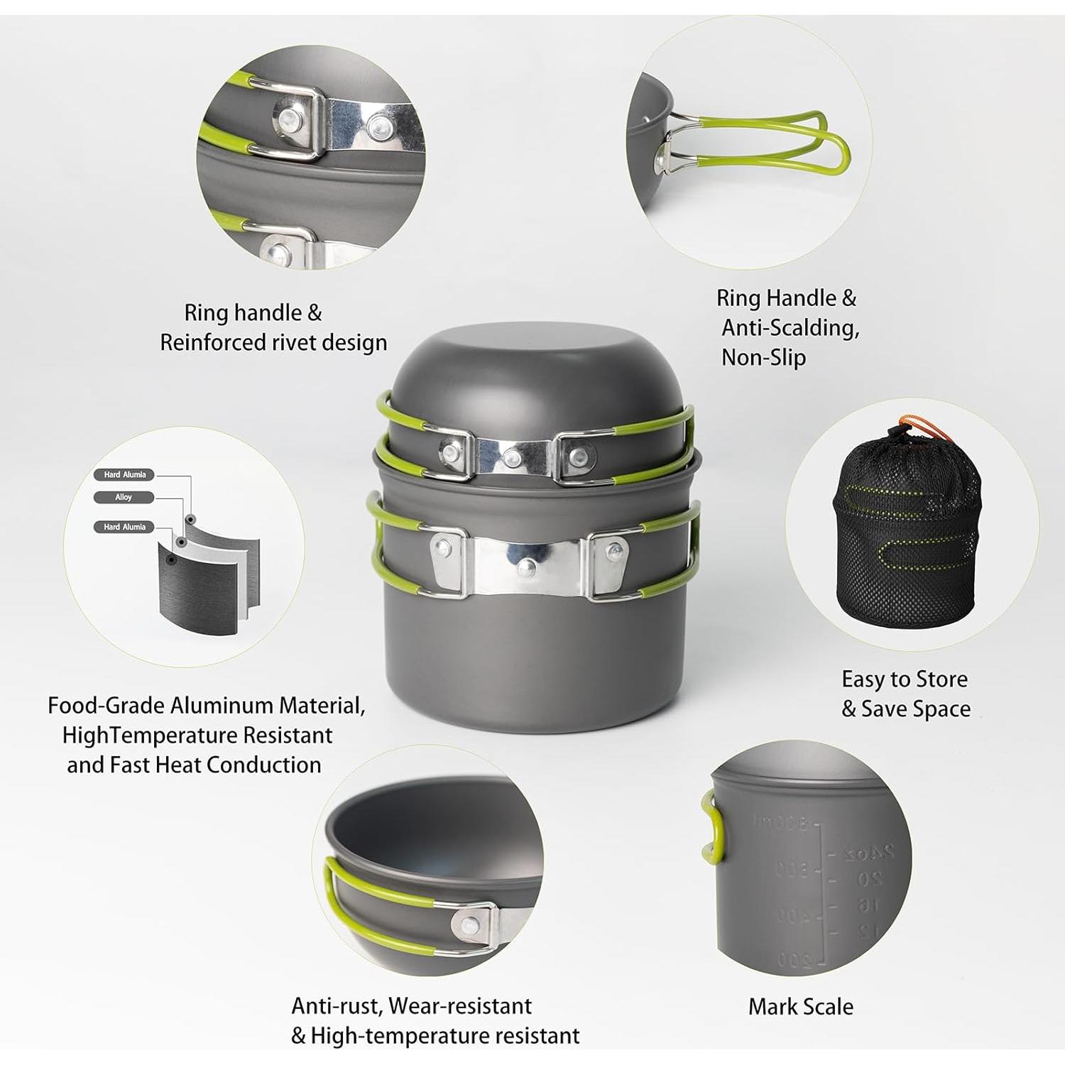 Juego de Utensilios de Cocina para Camping WAILAMHK 16 Piezas