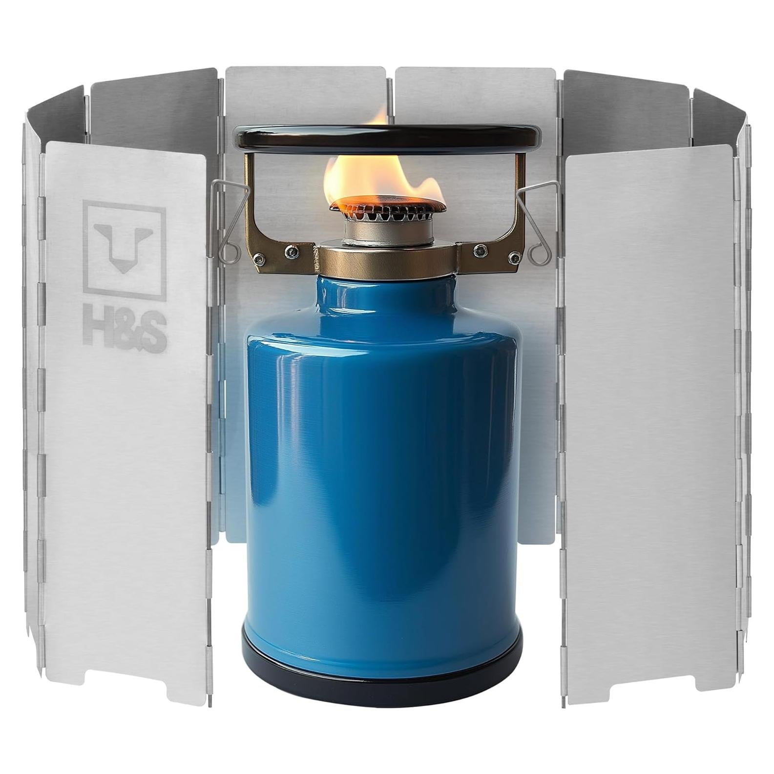 Paravientos Plegable H&S para Estufa de Camping - 10 Placas de Aluminio