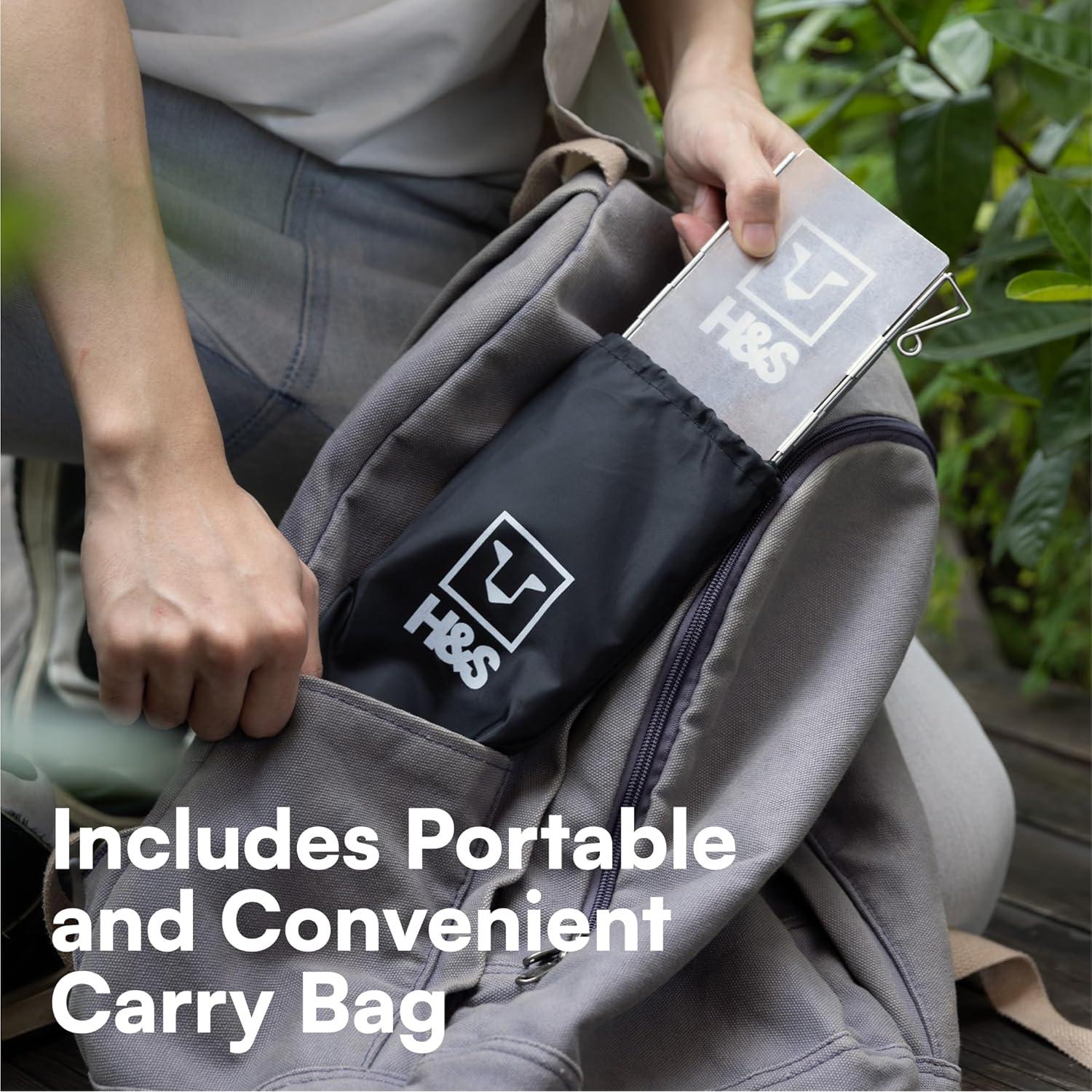 Paravientos Plegable H&S para Estufa de Camping - 10 Placas de Aluminio