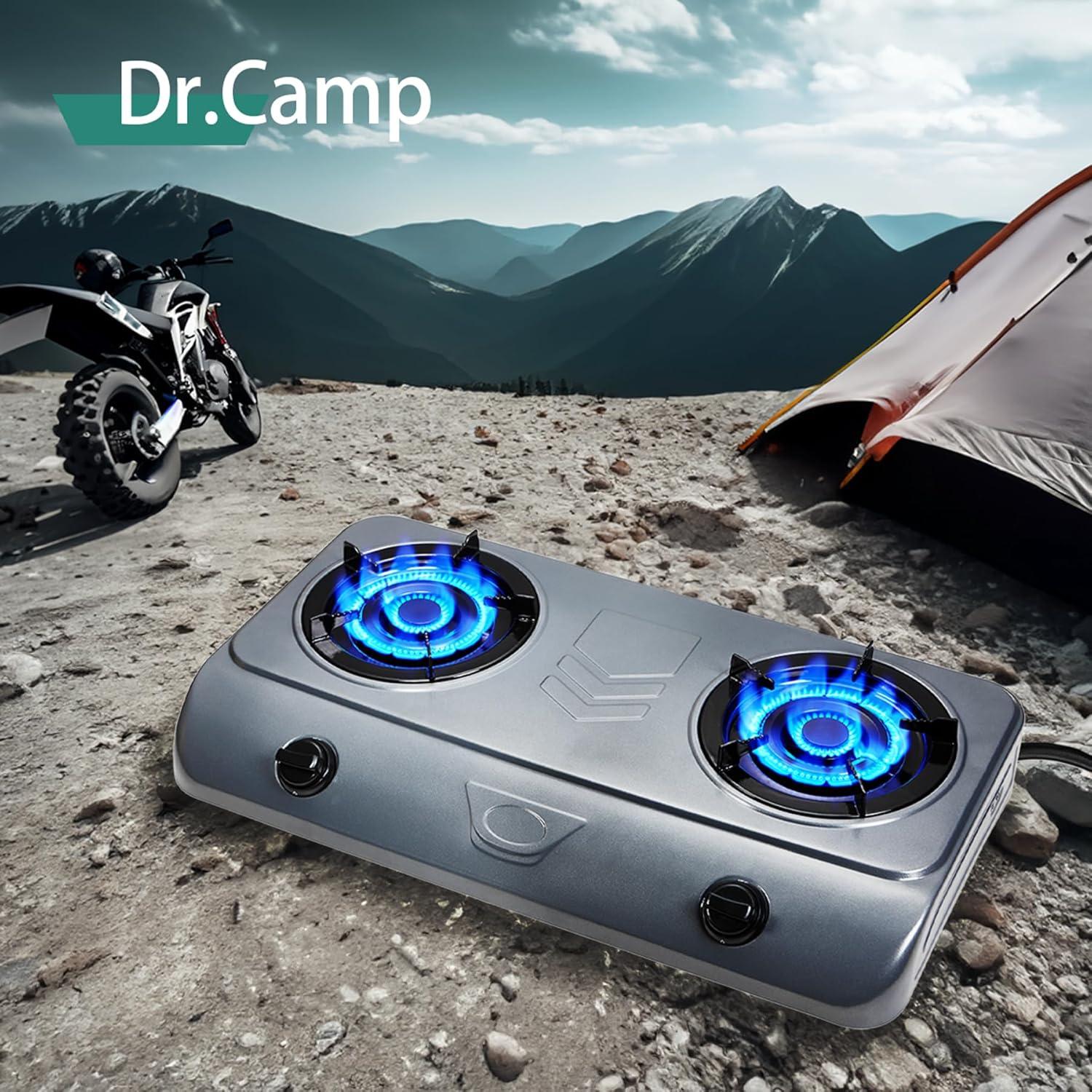 Estufa de Gas Propano Dr.Camp 35000 BTU Doble Quemador Camping