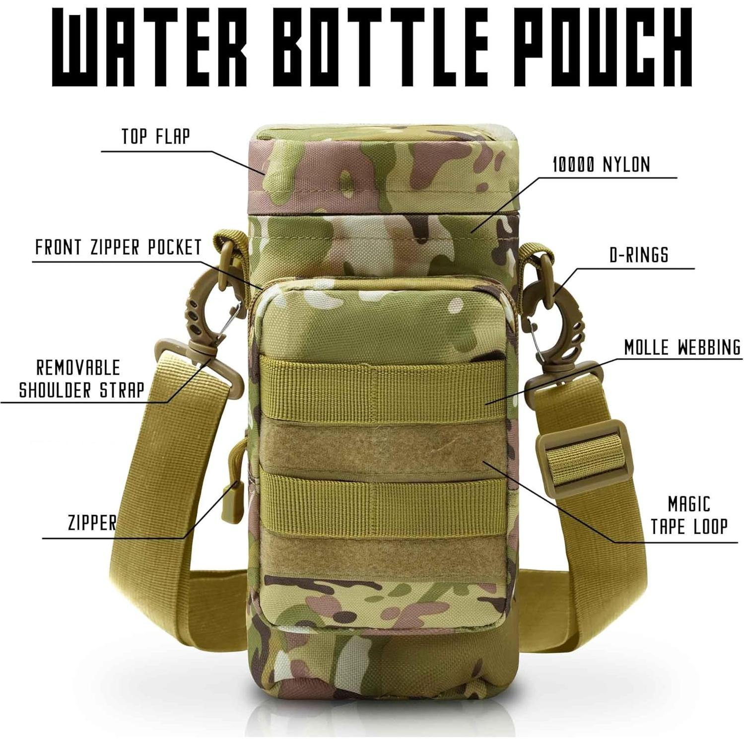 Bolsa Táctica Molle VIIDOO para Botella de Agua 27x11cm