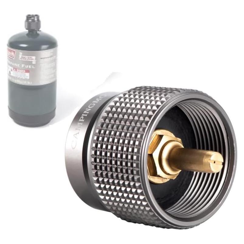 CAMPINGMOON Small Propane to Butane Adapter, Input: 16oz/1Lb small Propane Canister, Output: EN417 Lindal Valve Z22 (Silver)