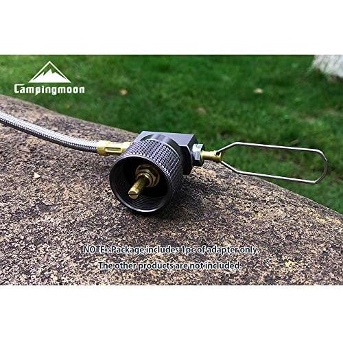 CAMPINGMOON Small Propane to Butane Adapter, Input: 16oz/1Lb small Propane Canister, Output: EN417 Lindal Valve Z22 (Silver)