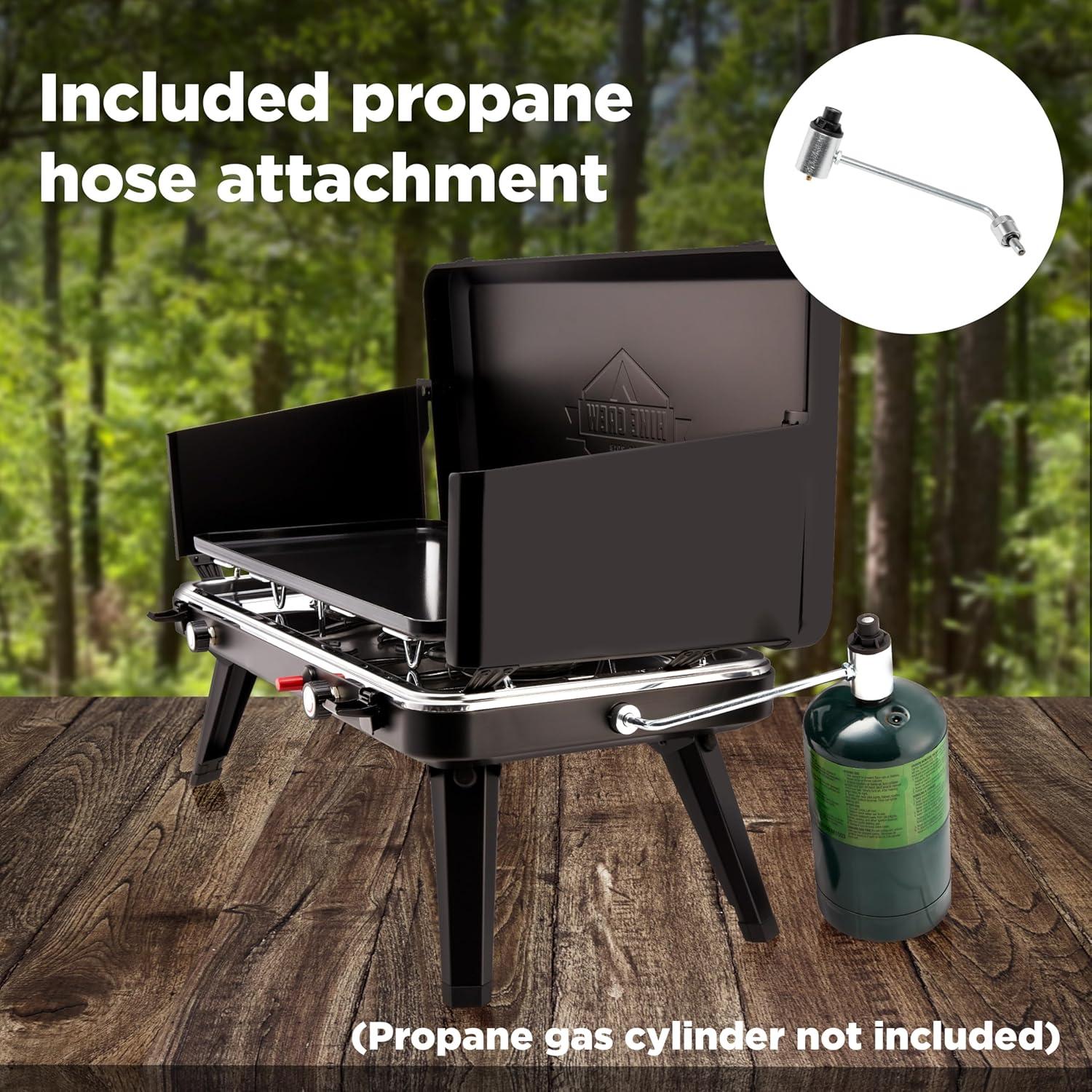 Estufa y Plancha de Gas Hike Crew HC2BXLWG 2 en 1 Portátil