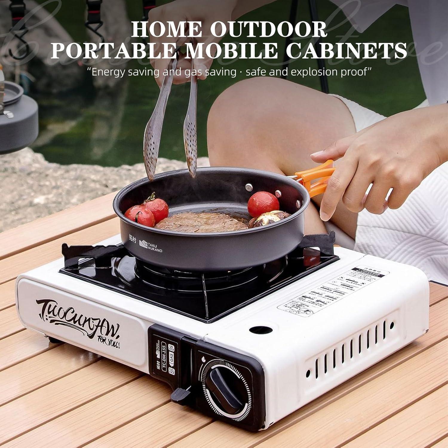 Estufa de Camping AIROKA Portátil 3300W Blanca con Protección Viento