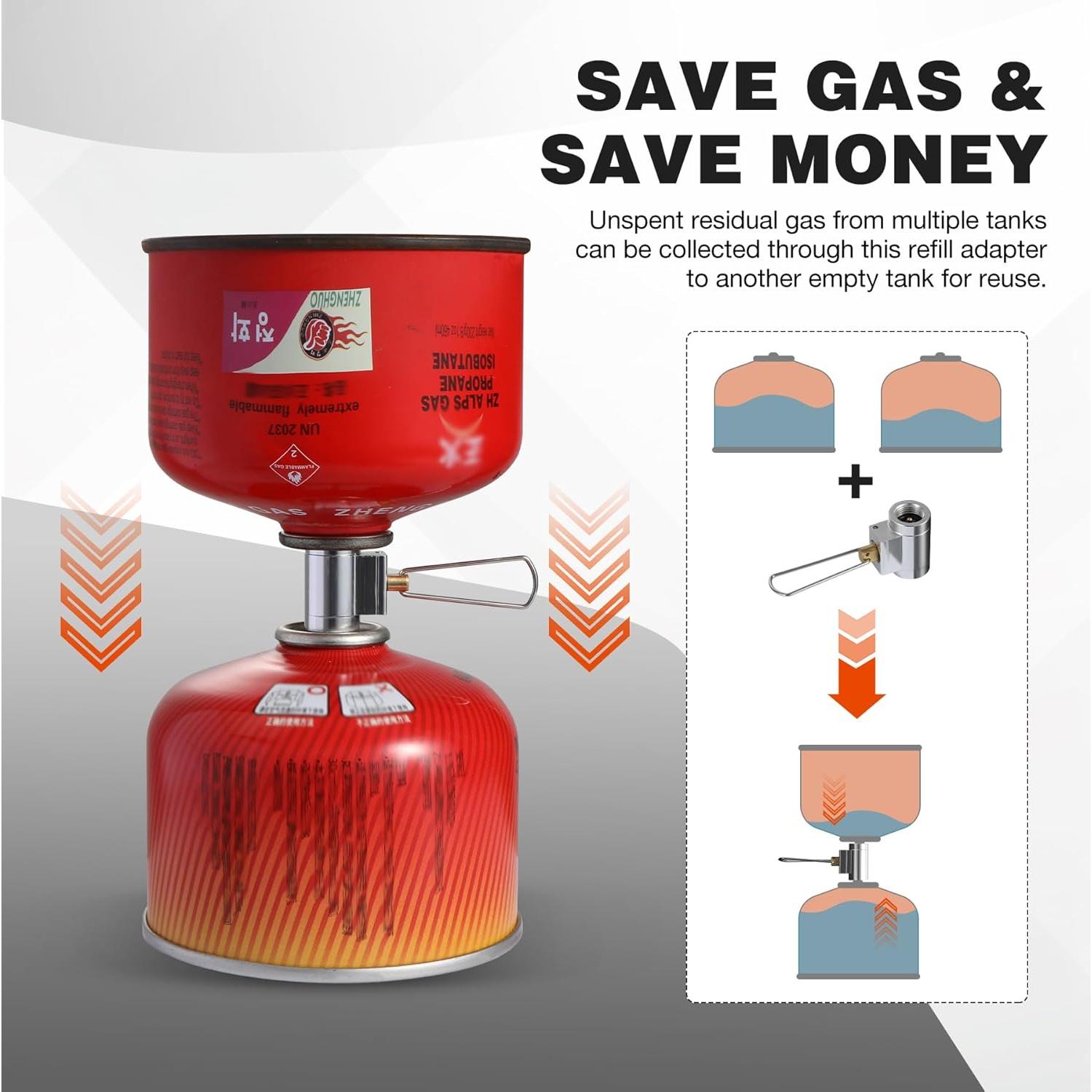 Juego de Adaptadores de Recarga de Gas REDCAMP 3PCS