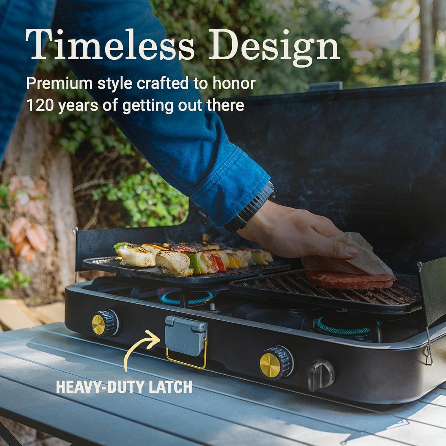 Estufa de Camping Propano Coleman 1900 3-en-1 con Accesorios