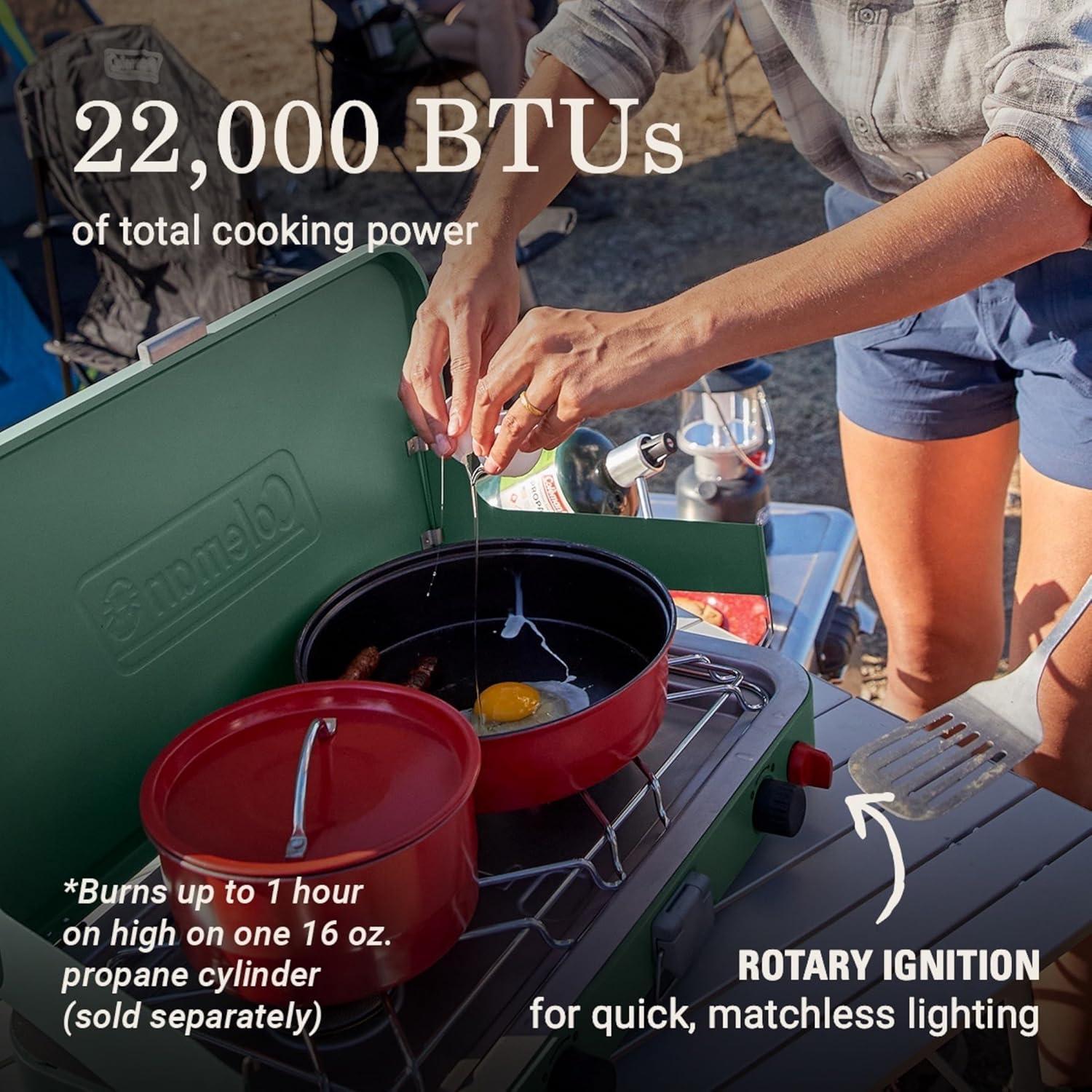 Cocina de Camping Coleman Cascade 222 2 Quemadores Propano 22000 BTUs