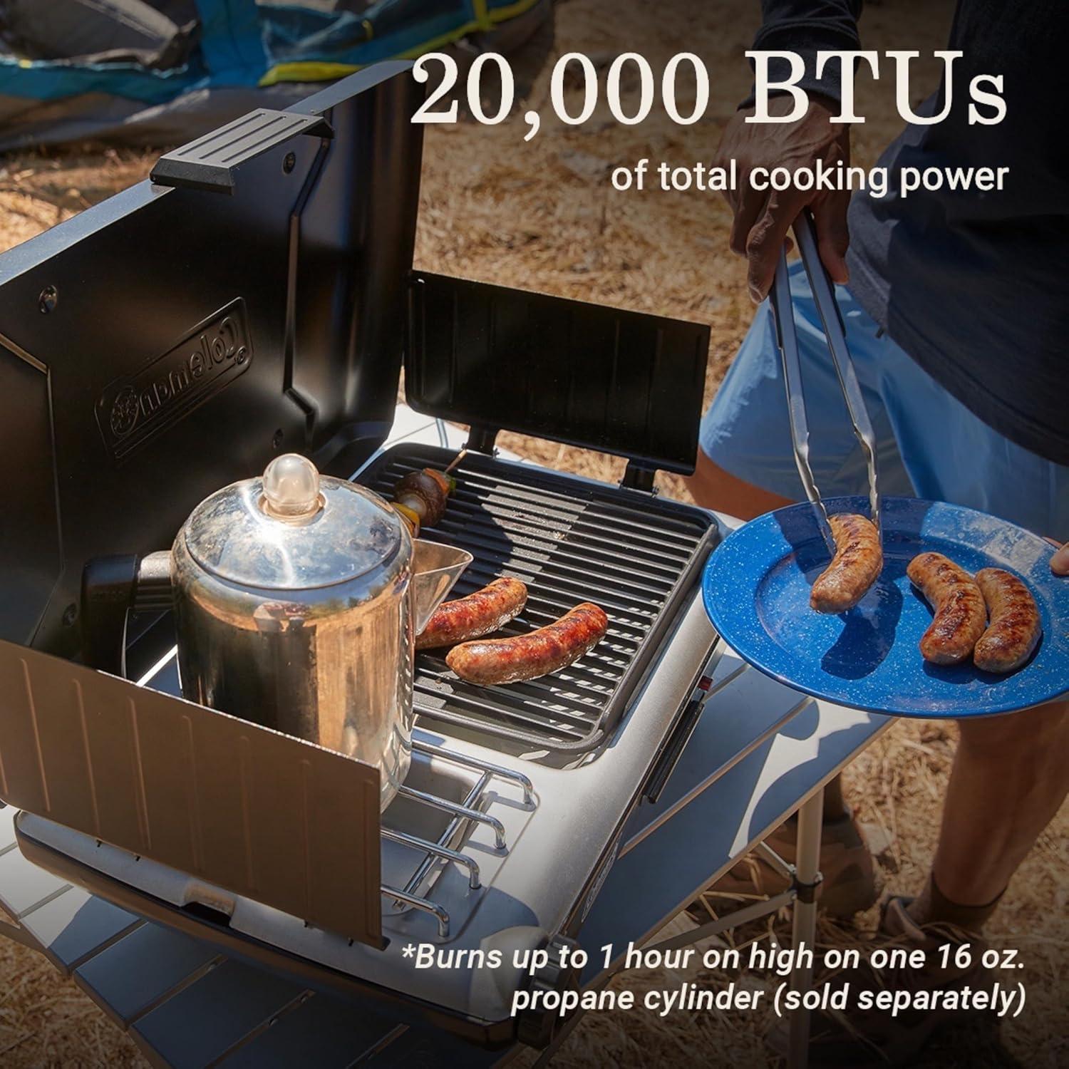 Parrilla y Estufa Coleman Clásico 2-en-1 Gas 20,000 BTUs