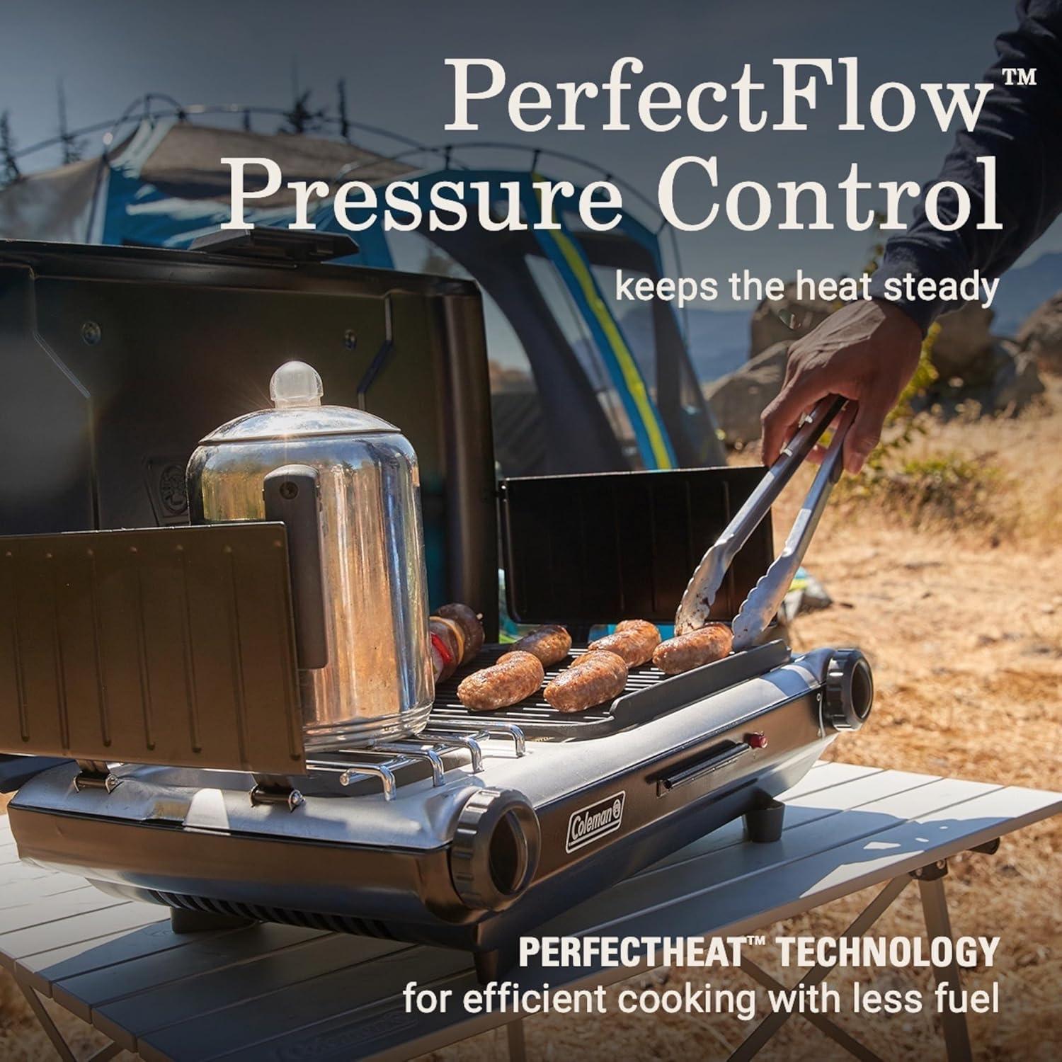 Parrilla y Estufa Coleman Clásico 2-en-1 Gas 20,000 BTUs