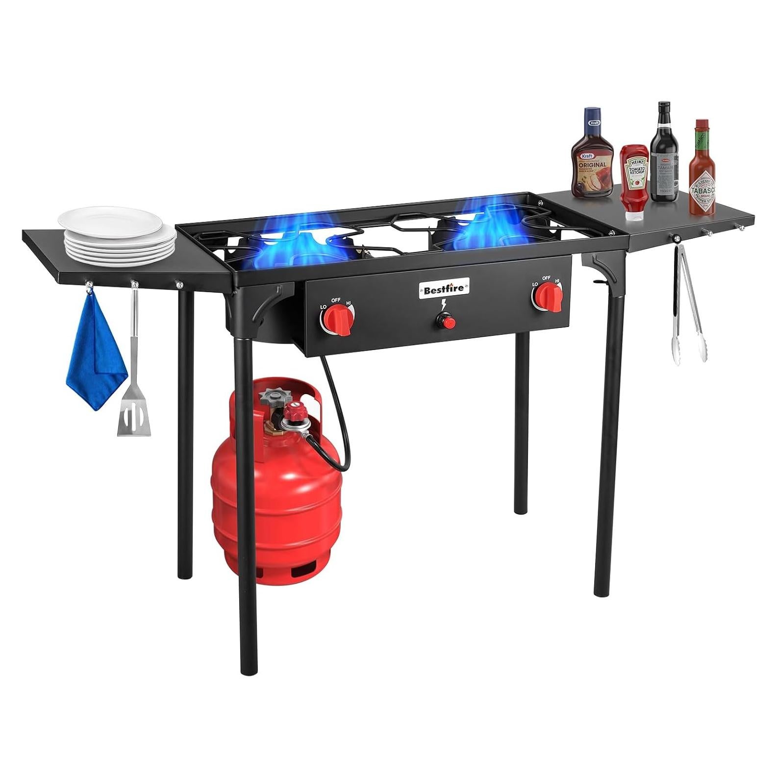 Estufa de Camping 2 Quemadores Mejorfuego Propano 150,000 BTU