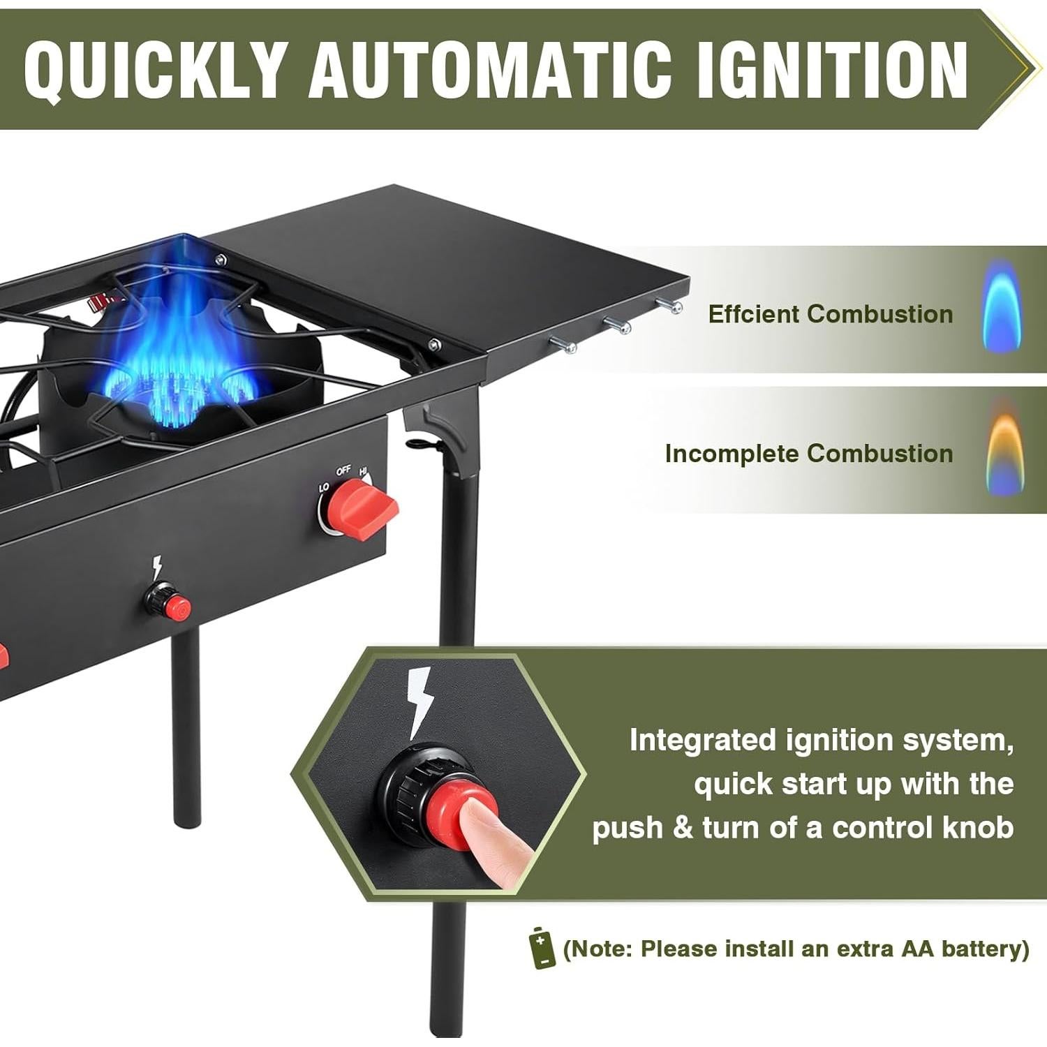 Estufa de Camping 2 Quemadores Mejorfuego Propano 150,000 BTU