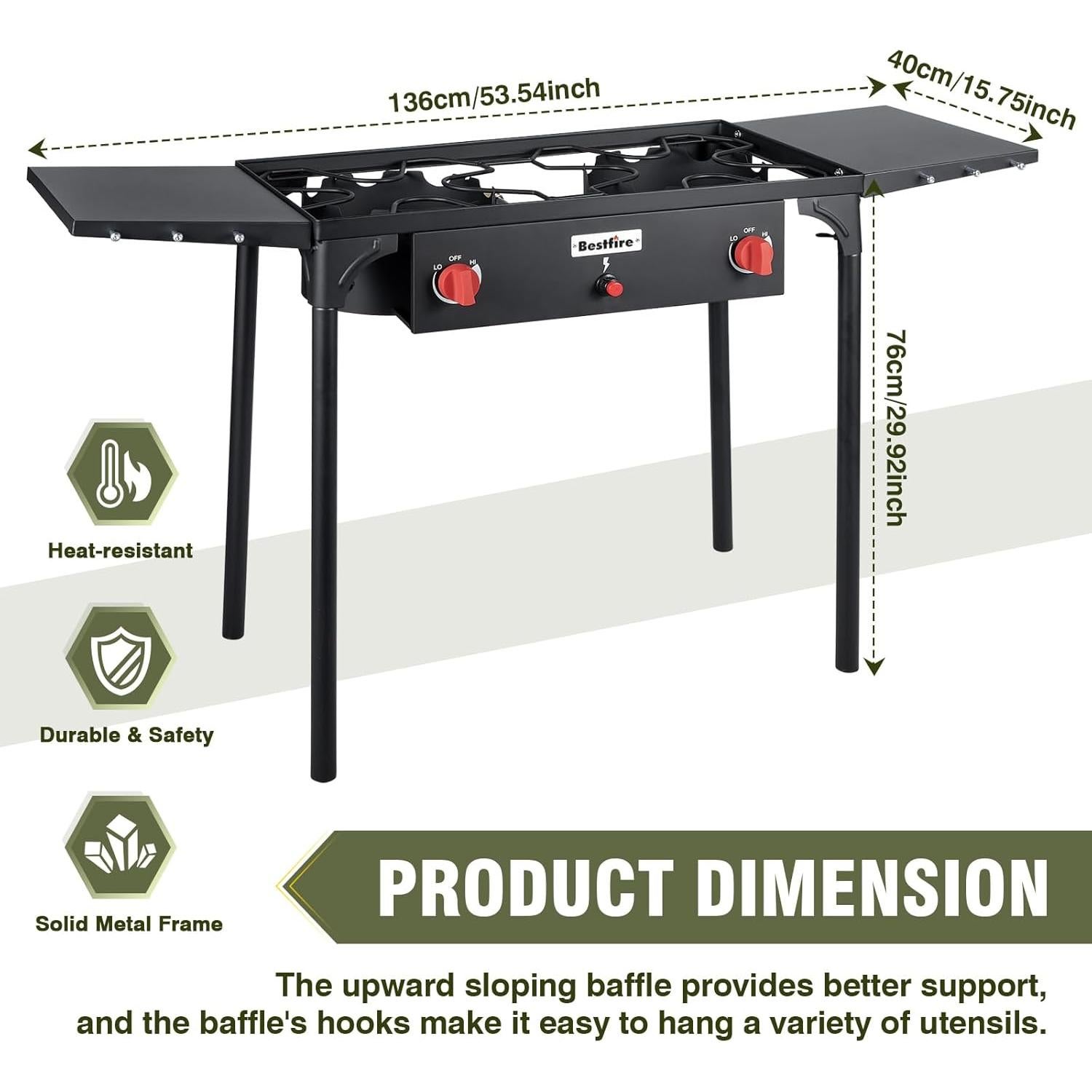 Estufa de Camping 2 Quemadores Mejorfuego Propano 150,000 BTU