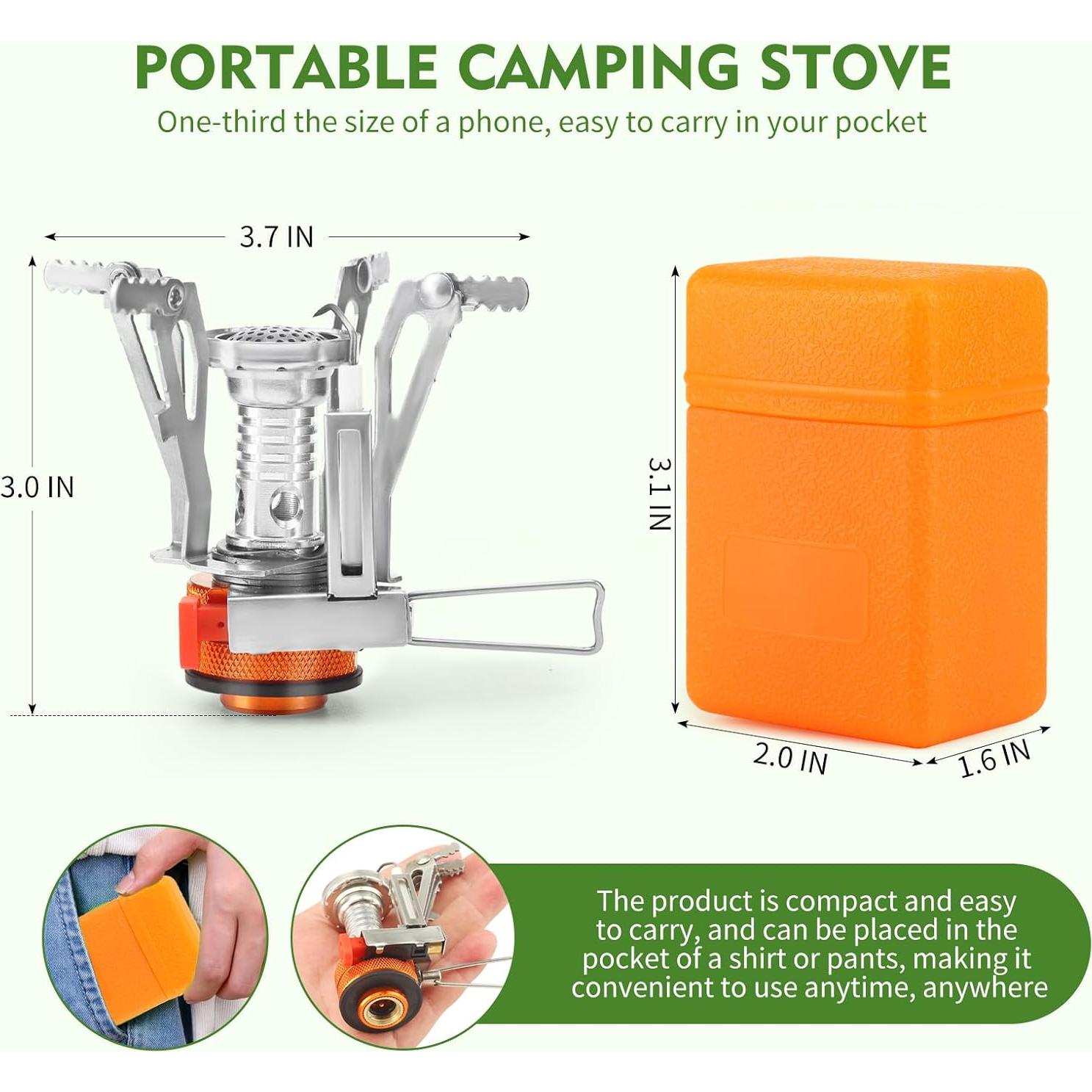 Estufa de Camping Portátil KUBQLIG 3000W Piezoeléctrica