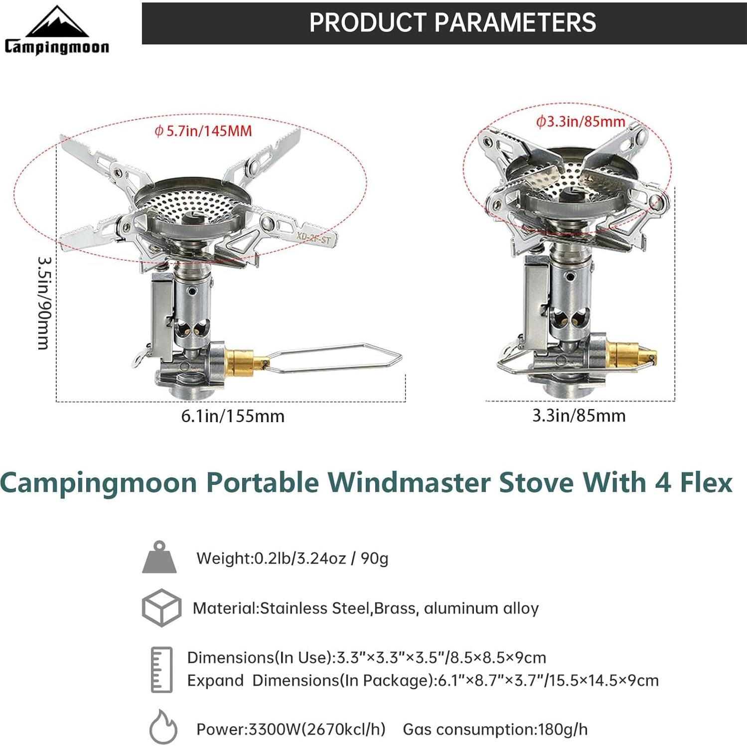 CAMPINGMOON Stove Compact Foldable