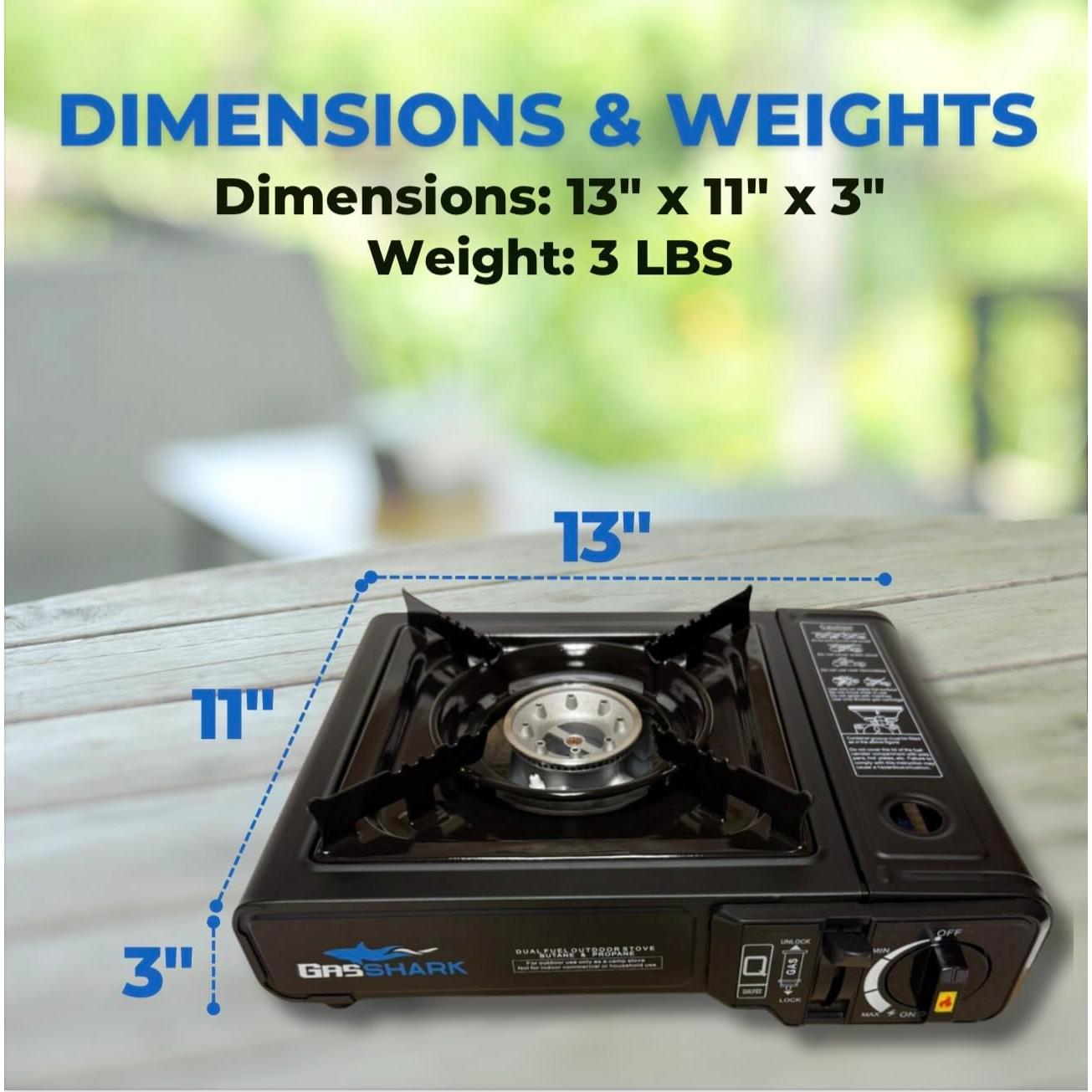 Estufa Portátil Gas Shark GS-1200 Doble Combustible 3,52 kW