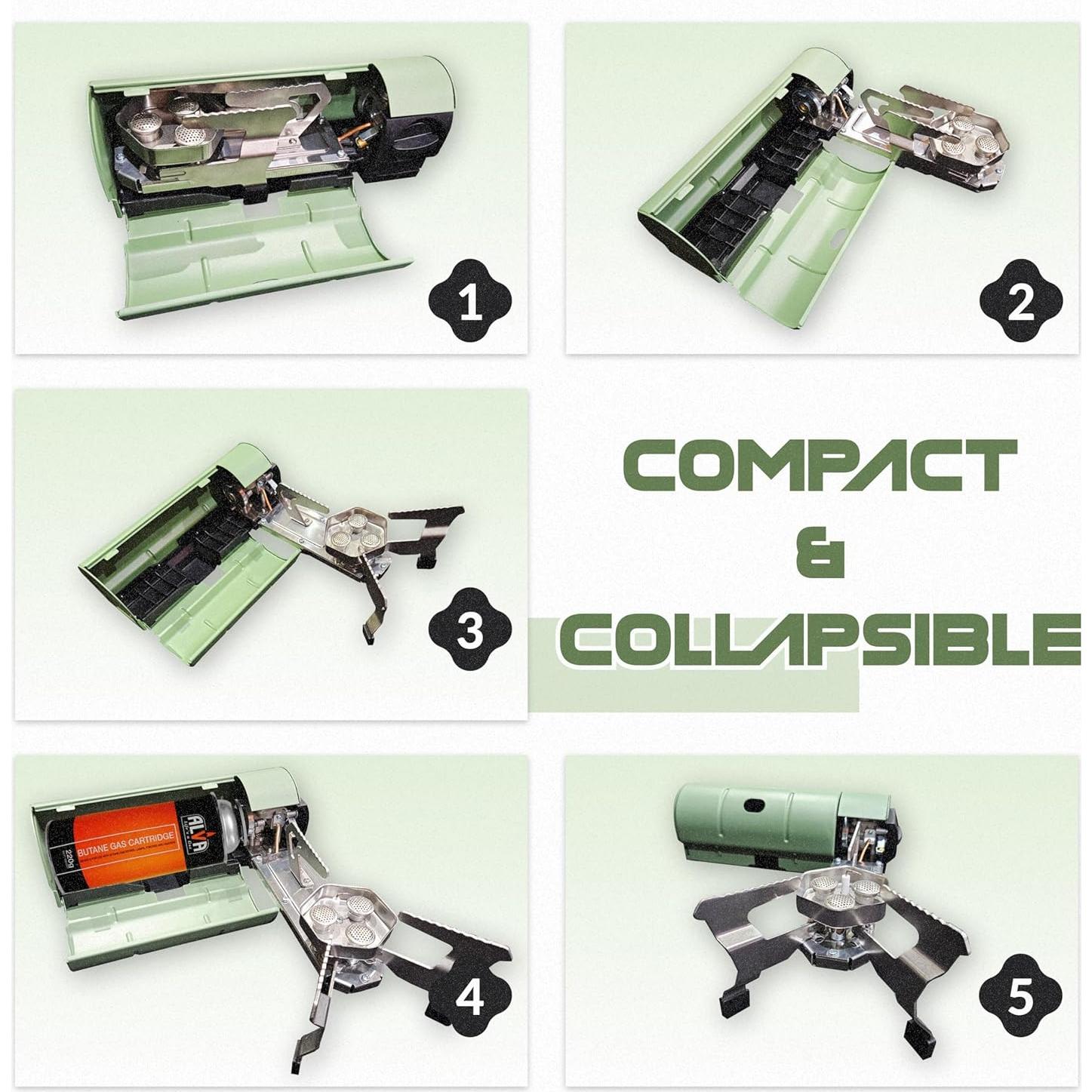 Estufa de Camping Plegable Roamix SV01 Butano 5200W 1.35kg