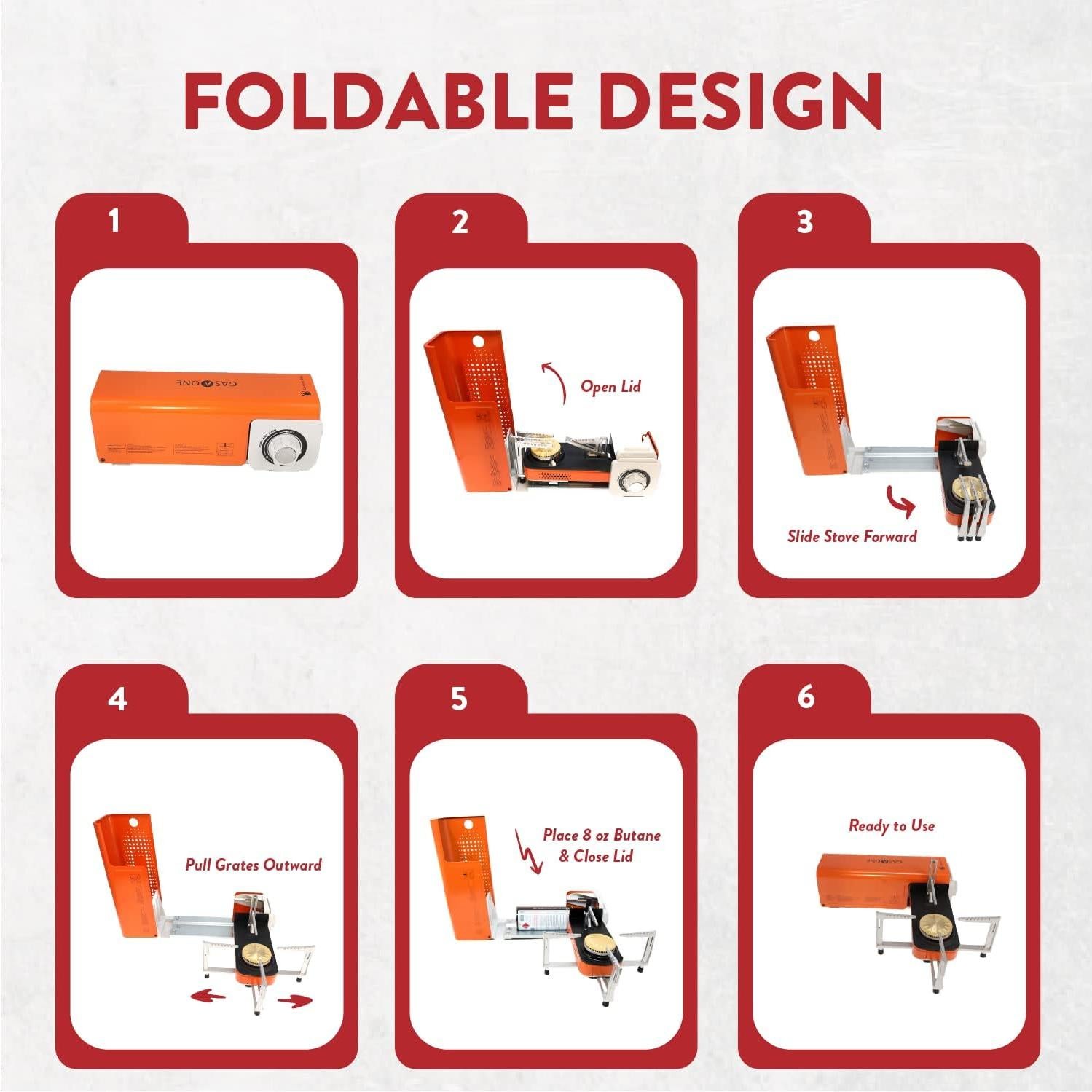 Estufa de Campamento Gas One GS-8300 - Butano Portátil 8000 BTU