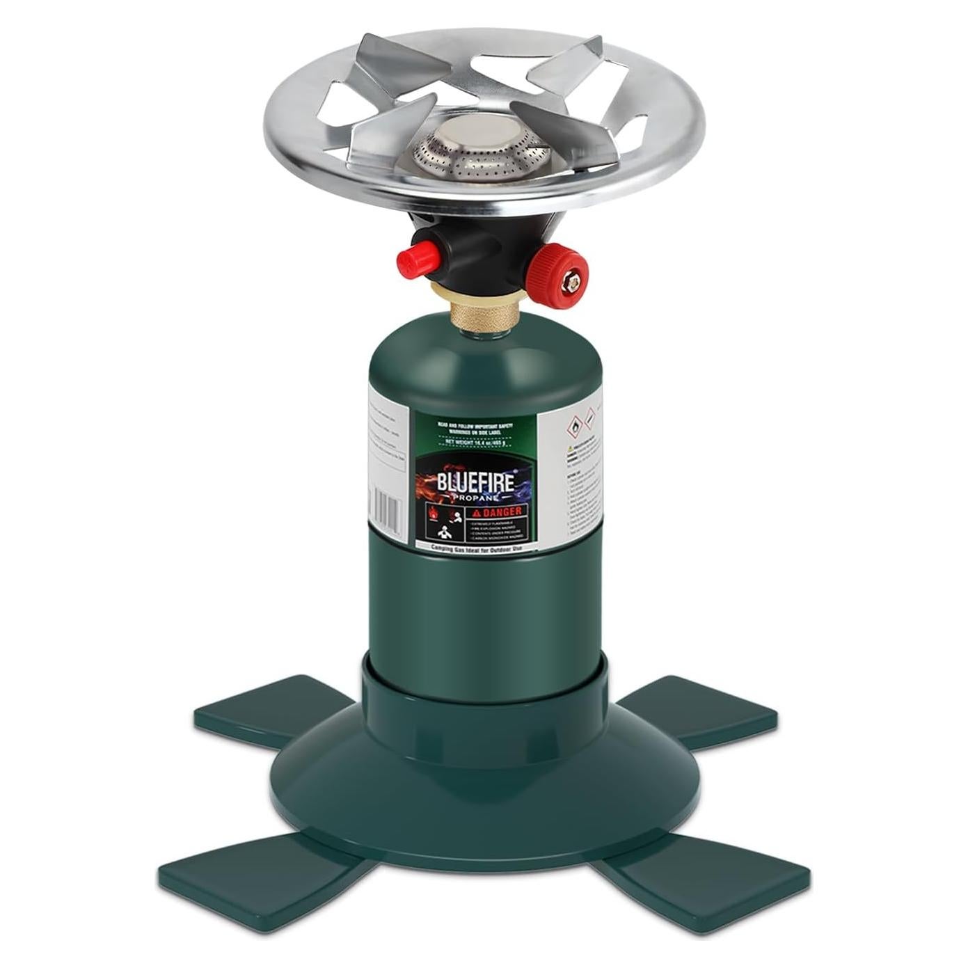 KOMAN Camping Stove Propane, Single Burner Propane Stove,Portable Stove,Propane Burner Camping with Button Starter,10000BTU Backpacking Stove for Outdoor Cooking, Hiking(Fuel not included)