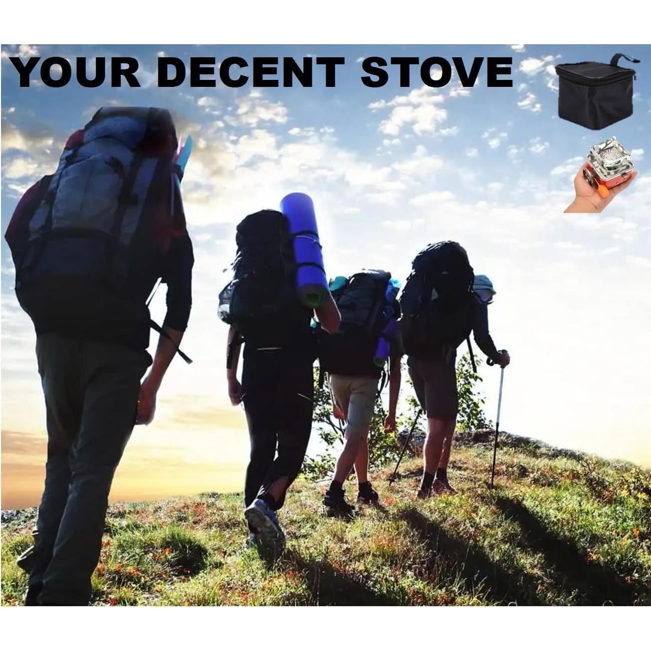 Camping Stove, Backpacking Stove, Foldable, Portable, Lightweight, Piezo Ignition, Single Burner Adjustable, Premium Mini Powerful and Stable Camp Stove for Hiking Picnic, 1+2+1+1pcs