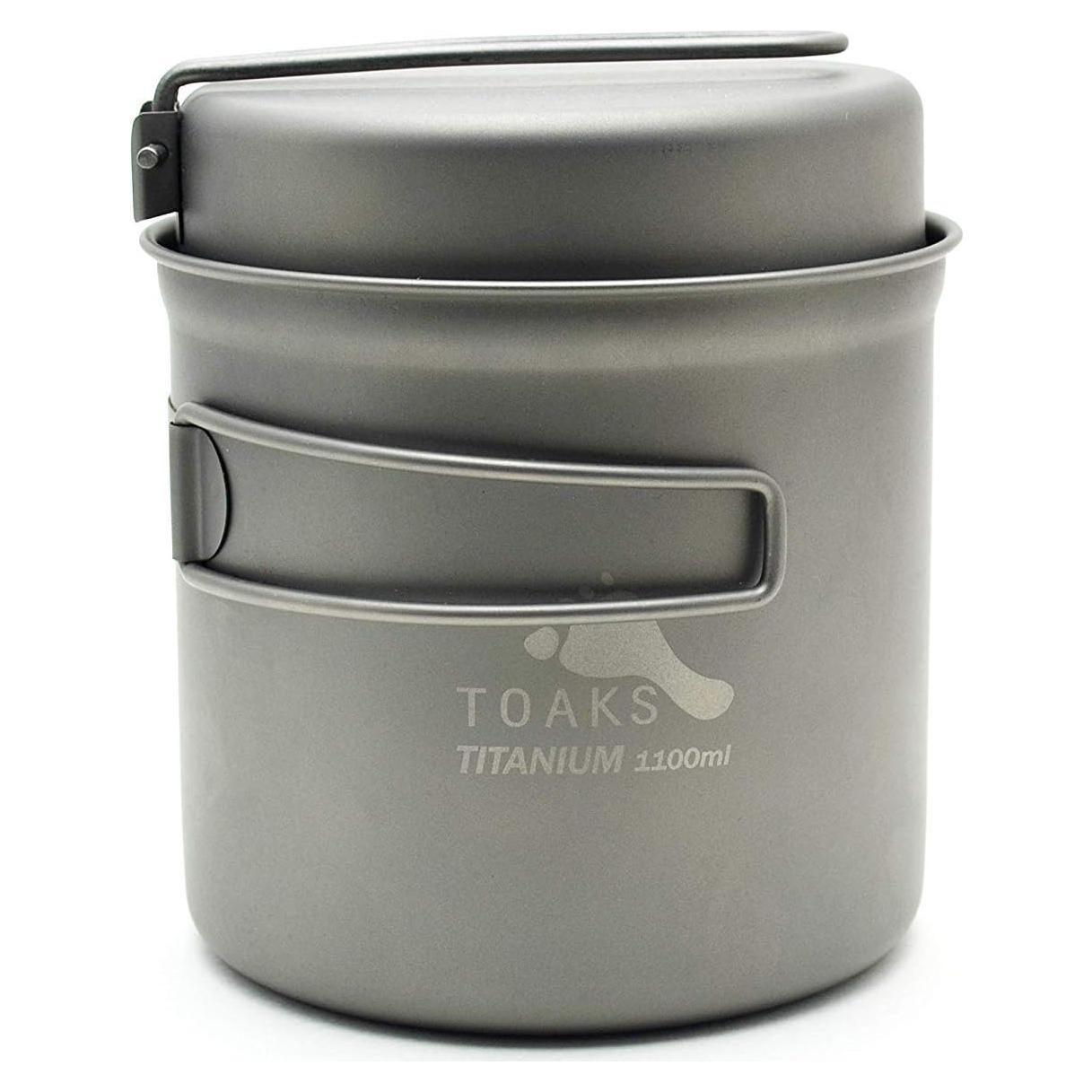 Olla de Titanio TOAKS 1100ml con Sartén Plegable y Bolsa