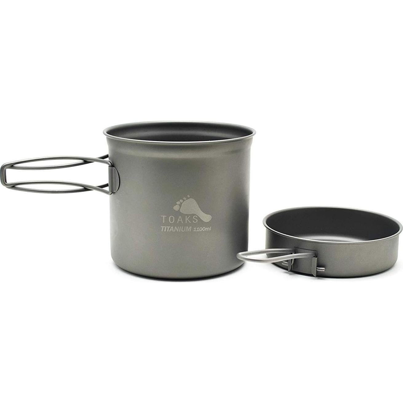 Olla de Titanio TOAKS 1100ml con Sartén Plegable y Bolsa