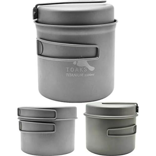 Olla de Titanio TOAKS 1100ml con Sartén Plegable y Bolsa
