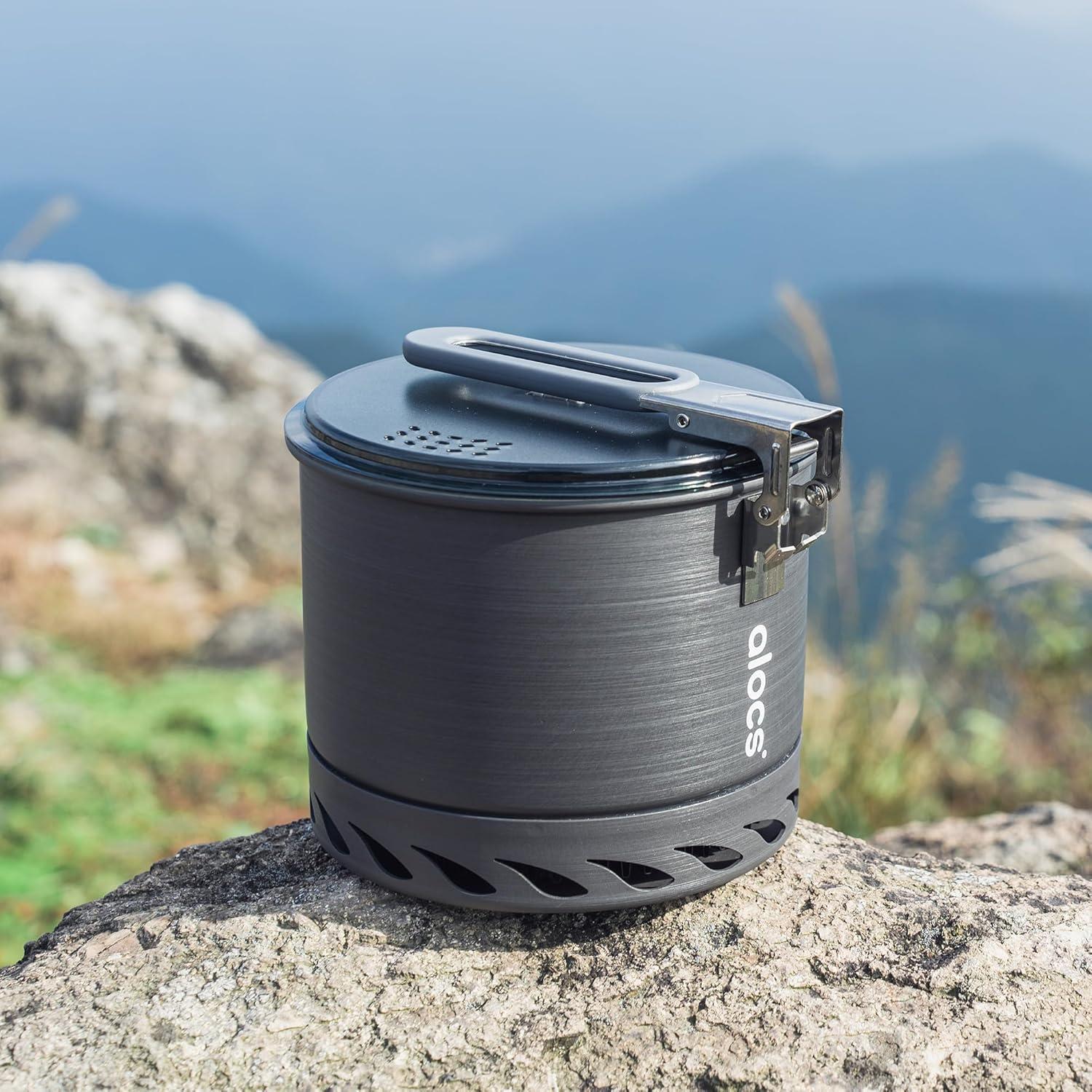 Olla de Camping Alocs 1.4L con Intercambiador de Calor