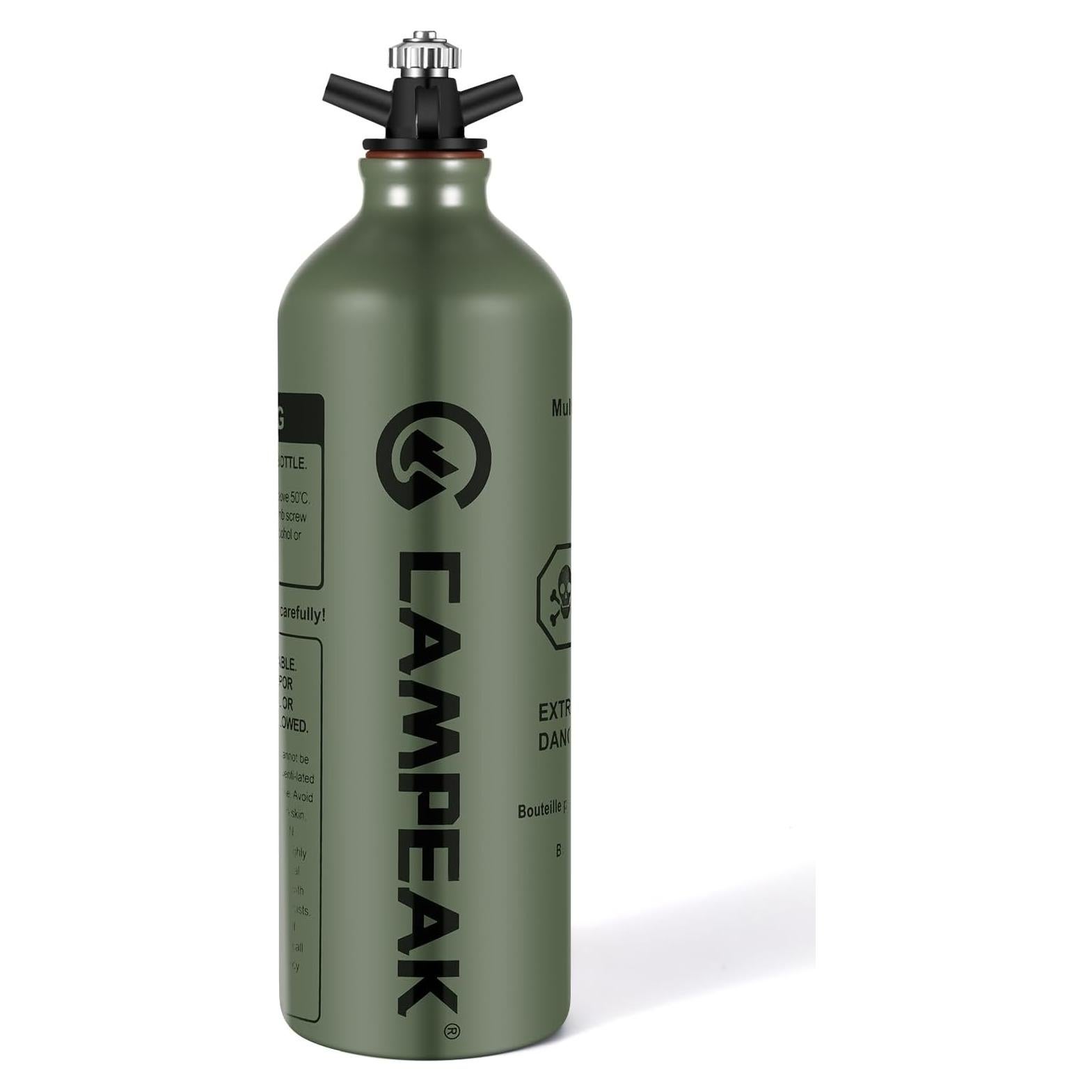 Botella de Combustible 1L CAMPEAK con Válvula de Seguridad