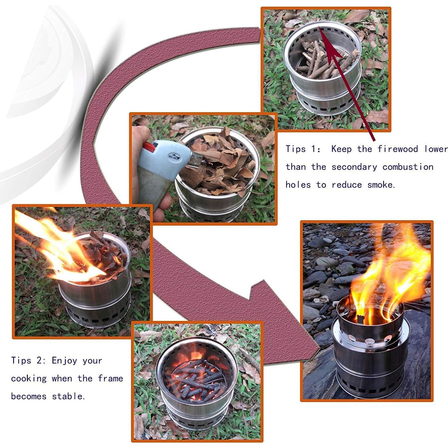 Estufa de Camping Portátil SOLEADER OTD01STV de Acero Inoxidable