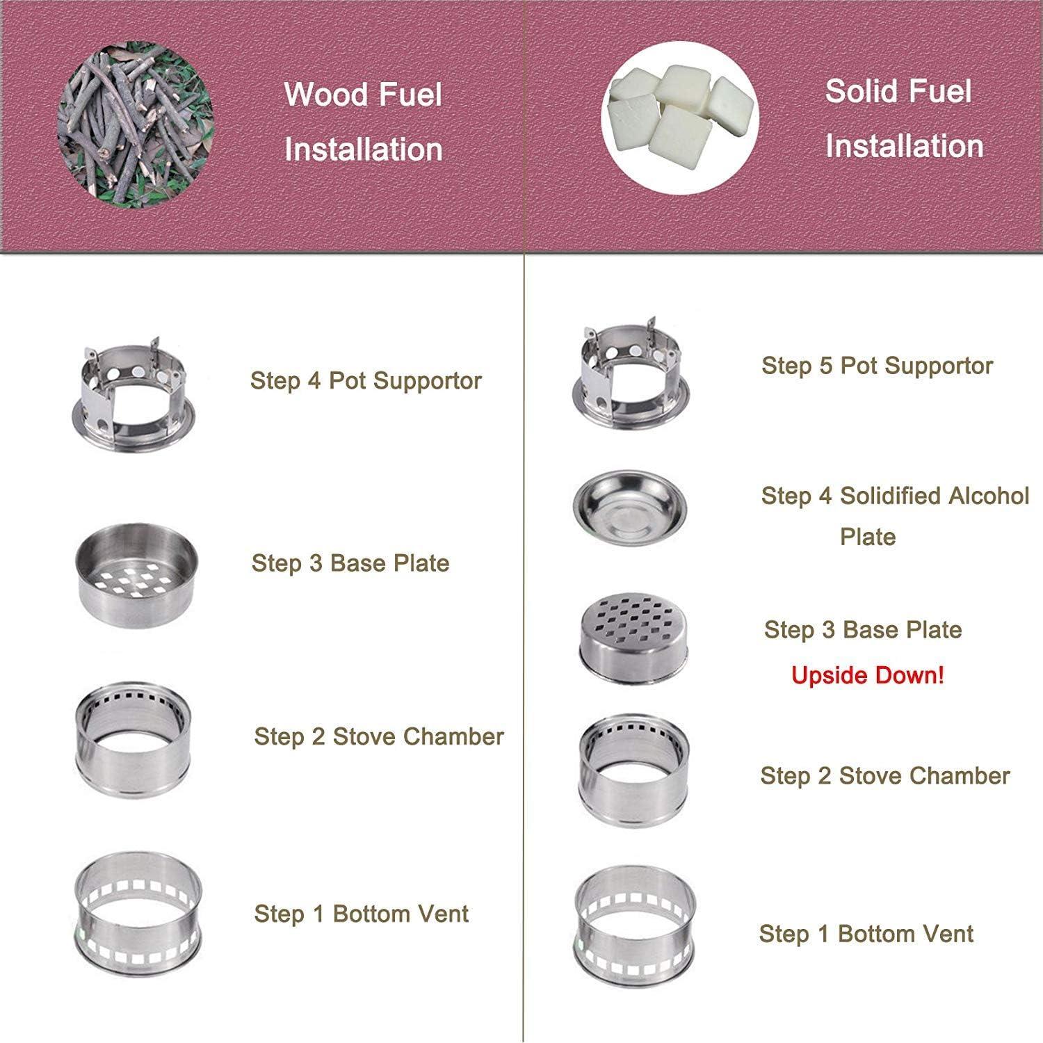 Estufa de Camping Portátil SOLEADER OTD01STV de Acero Inoxidable