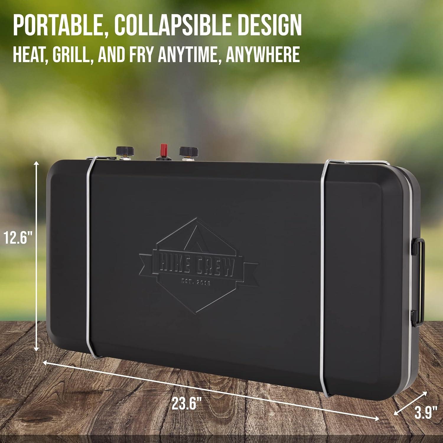 Estufa de Camping Hike Crew HC1B1FWIBK Gas 2 en 1 Portátil