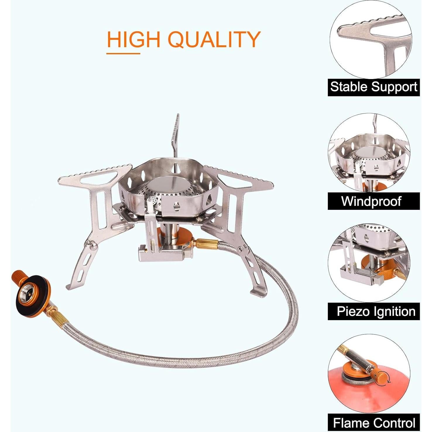 Estufa de Camping SEADESKY Plegable con Encendido Piezoeléctrico