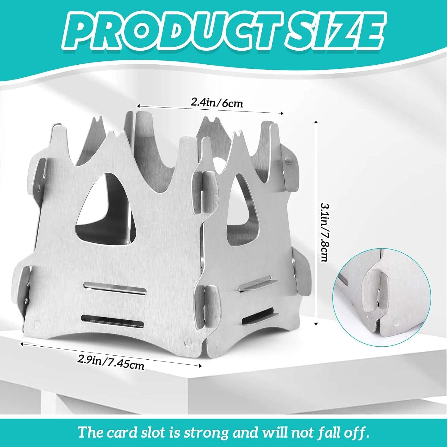 Estufa Plegable Portátil Blulu para Camping - 2 Pcs, Acero Inoxidable