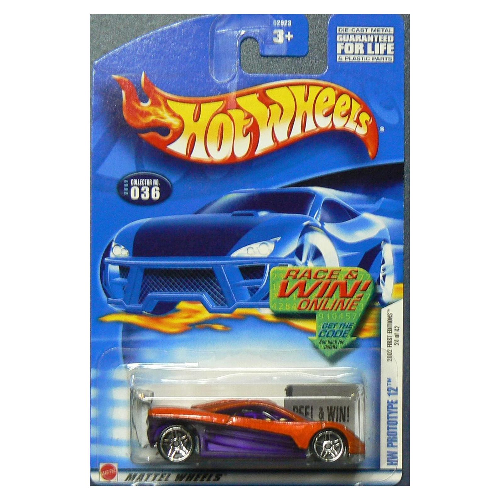 Coche Die Cast Hot Wheels 2002 1:64 Naranja Prototipo #036