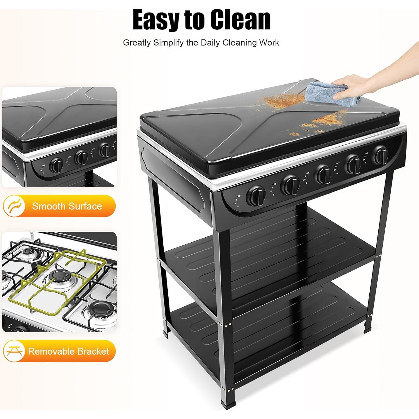 Estufa de Gas Propano HWBWE 5 Quemadores Portátil para Camping