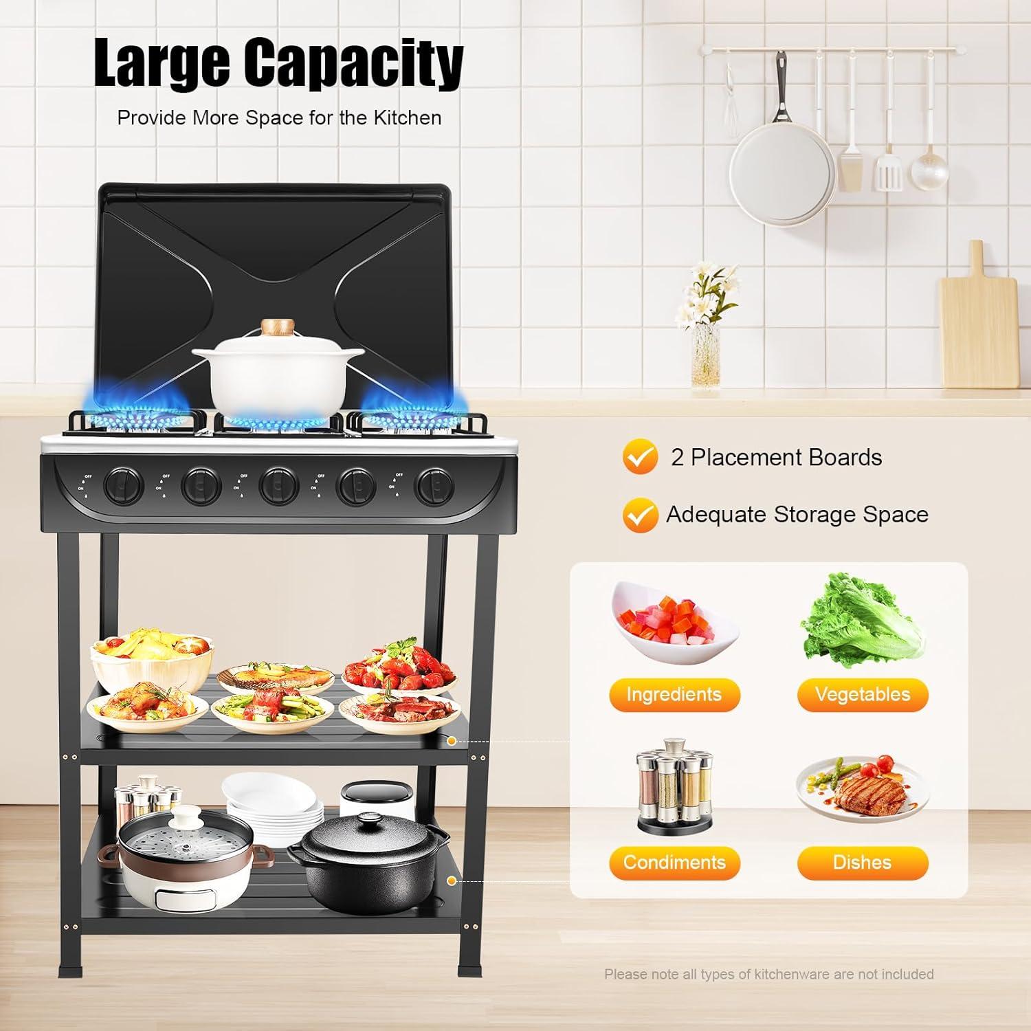 Estufa de Gas Propano HWBWE 5 Quemadores Portátil para Camping