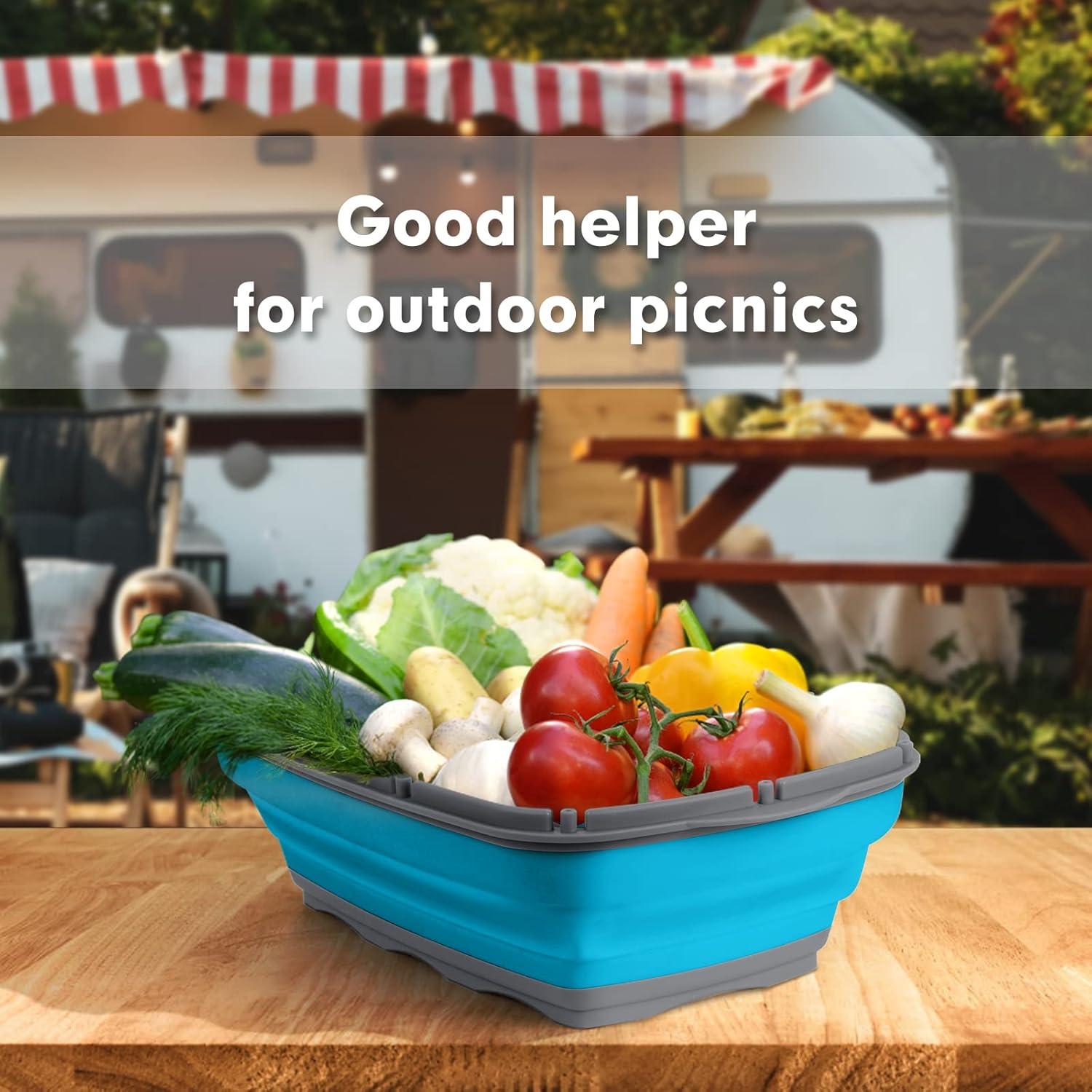 Tabla de Cortar Plegable HI NINGER 9 en 1 con Colador - Gris