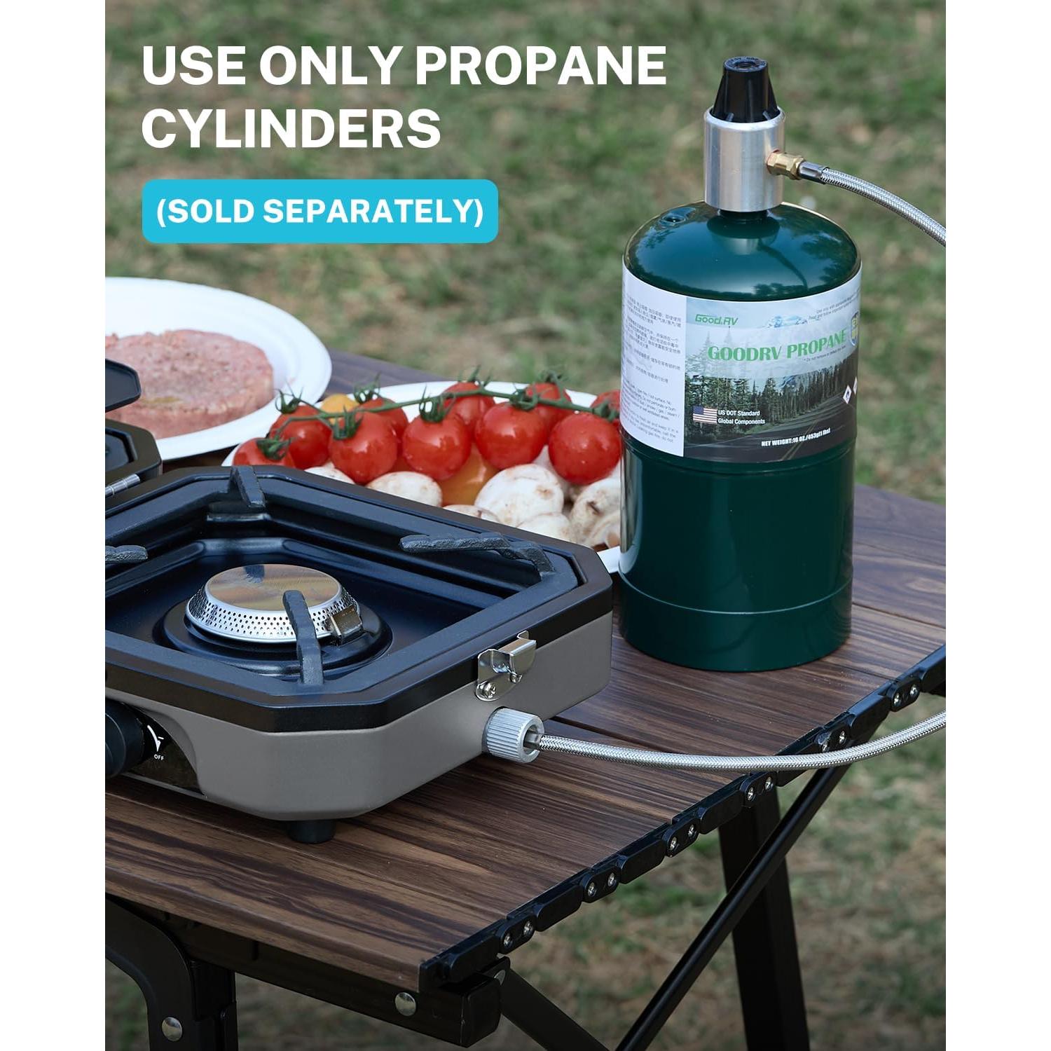 Estufa de Camping Gonex Plegable 2 Quemadores 16000 BTU Gris