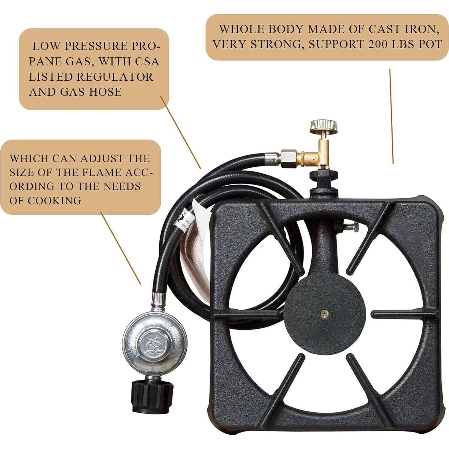 Vivicreate 10000 BTU Propane Garden Hiking Camp Camping Outdoor Stove cooker with CSA listed Regulator and gas hose (1)