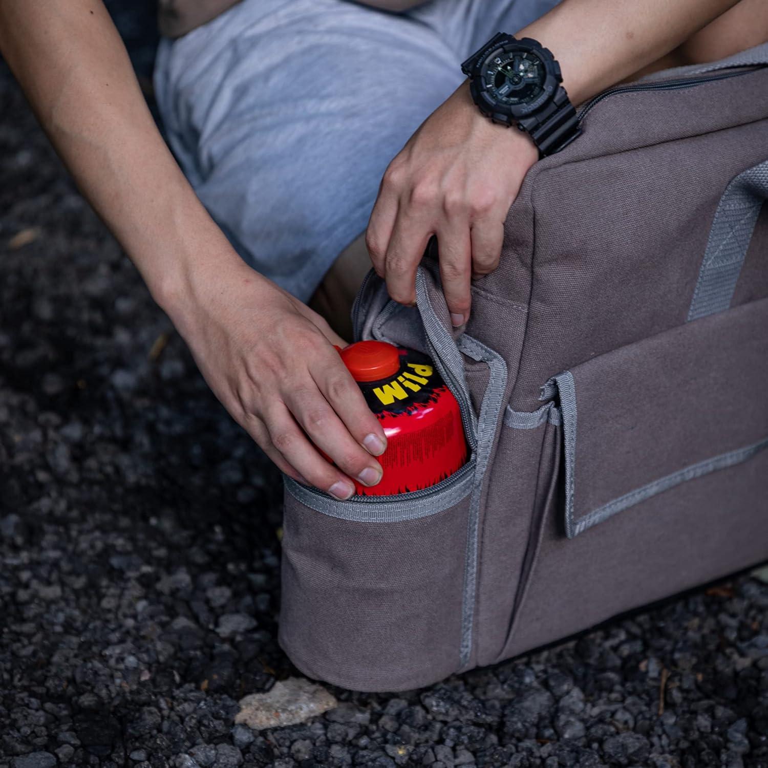 Funda de Lona CAMPINGMOON para Estufa de Camping 2 Quemadores