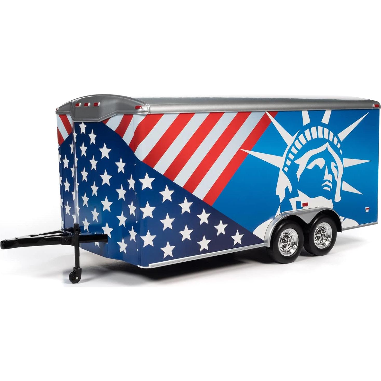 Remolque Cerrado Diecast Muscle Americano 1:18 Rojo-Blanco-Azul