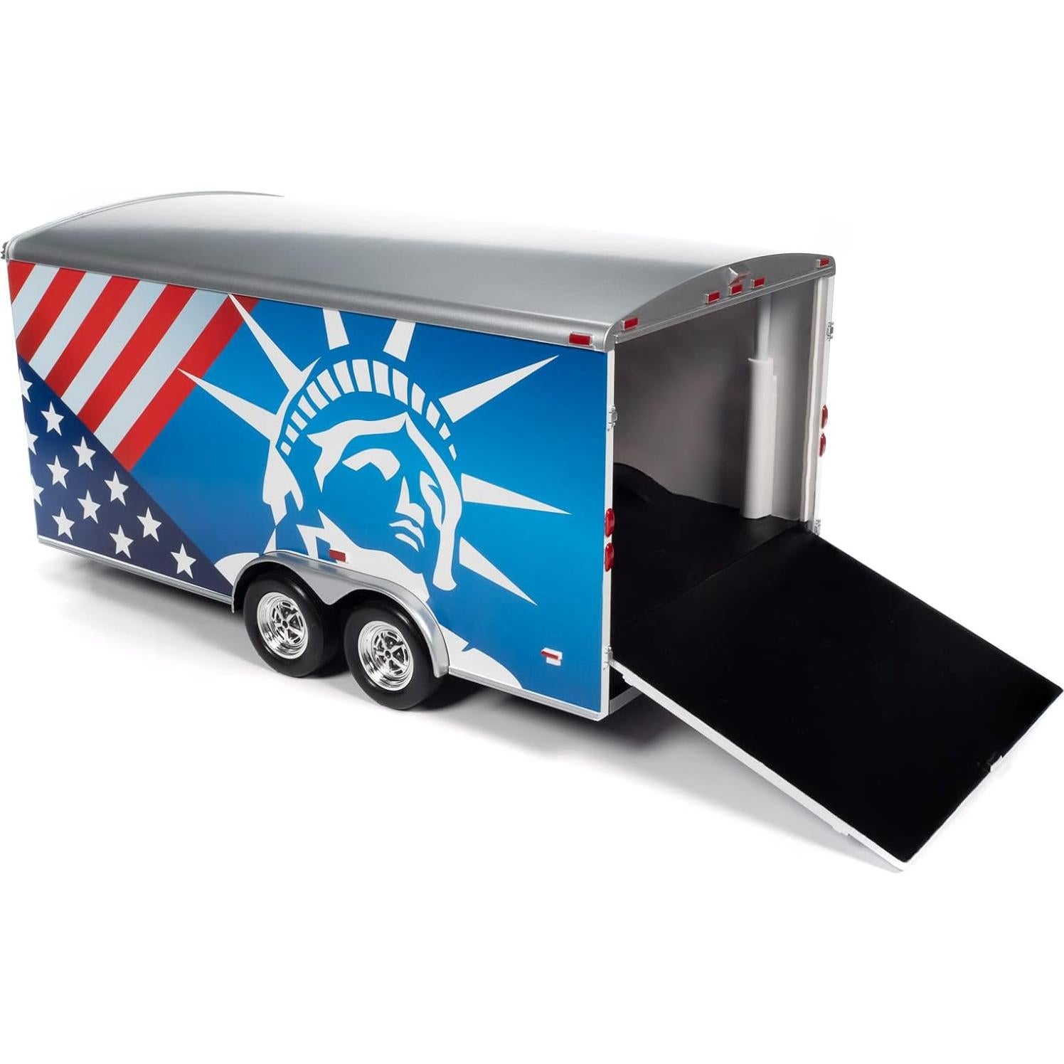 Remolque Cerrado Diecast Muscle Americano 1:18 Rojo-Blanco-Azul