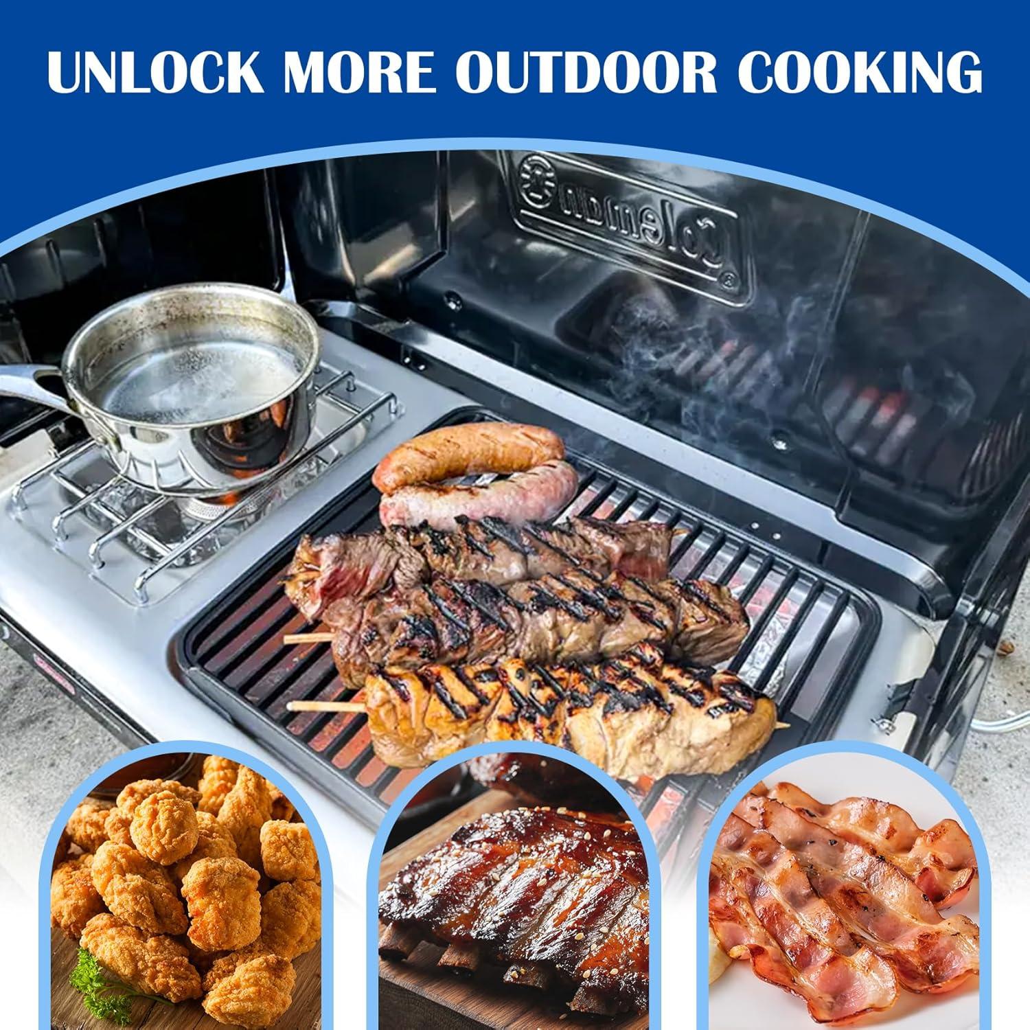 Rejillas de Parrilla SafBbcue para Estufa de Propano 2-en-1