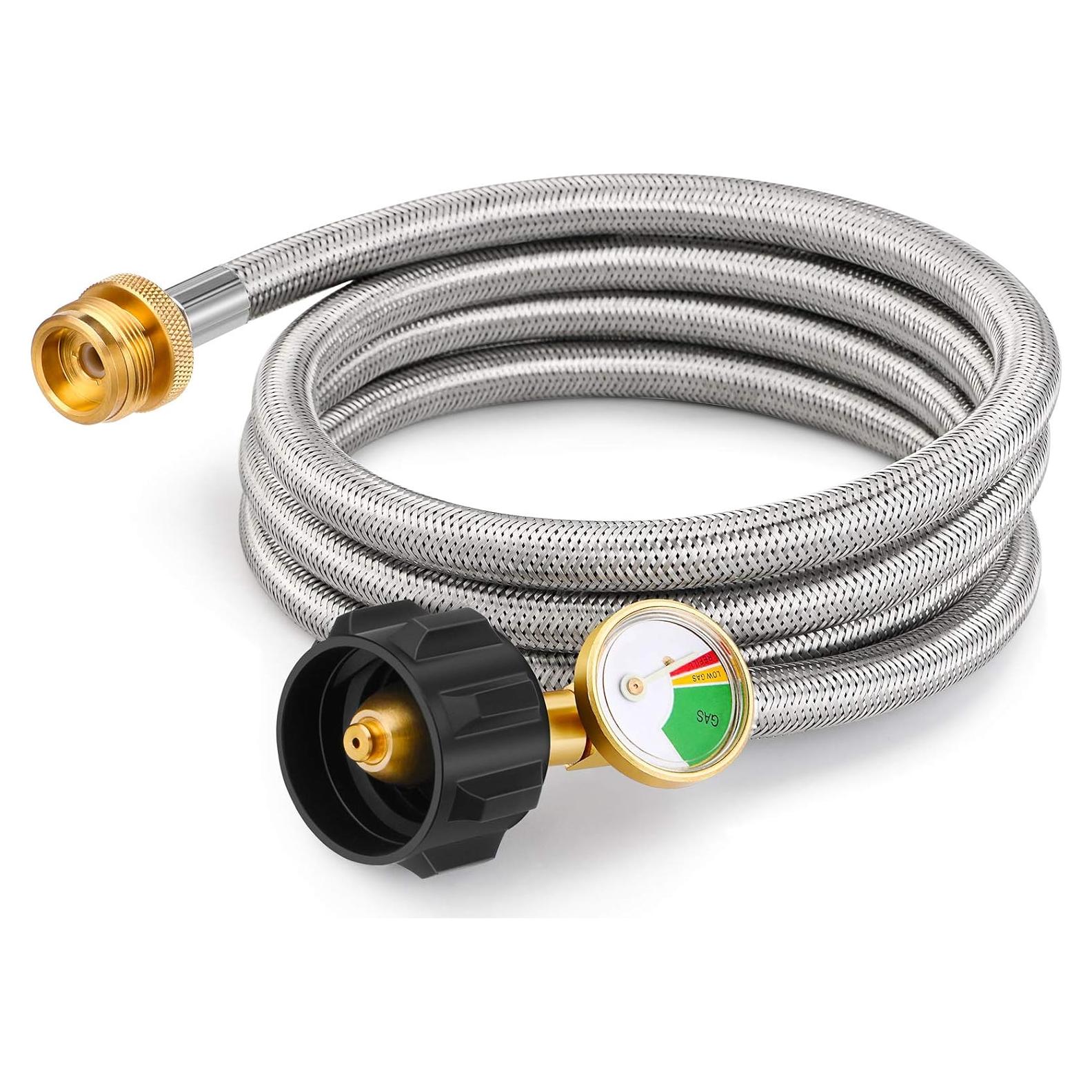 Adaptador de Manguera de Propano Kohree 1.83m con Medidor