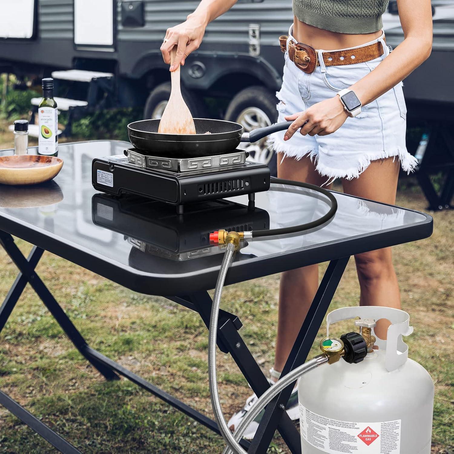 Adaptador de Manguera de Propano Kohree 1.83m con Medidor