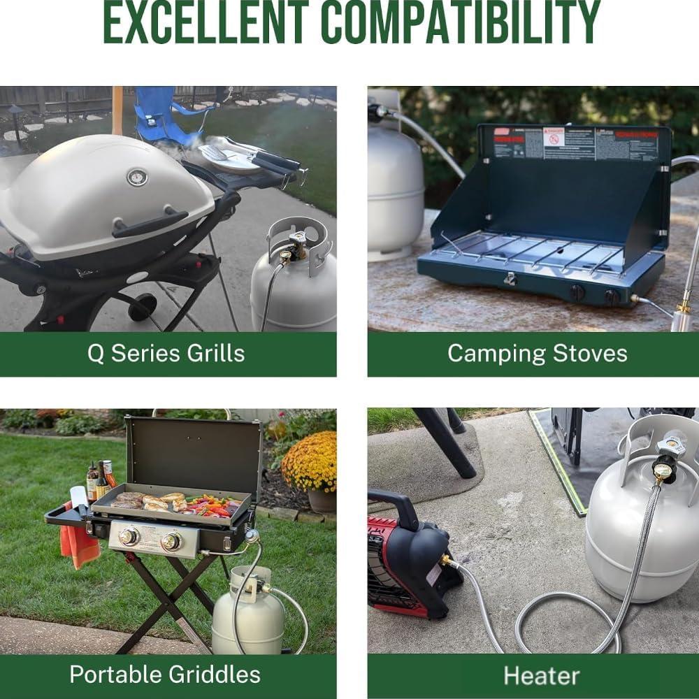 Adaptador Manguera Propano Alloxity 1.83m 1lb a 20lb con Medidor