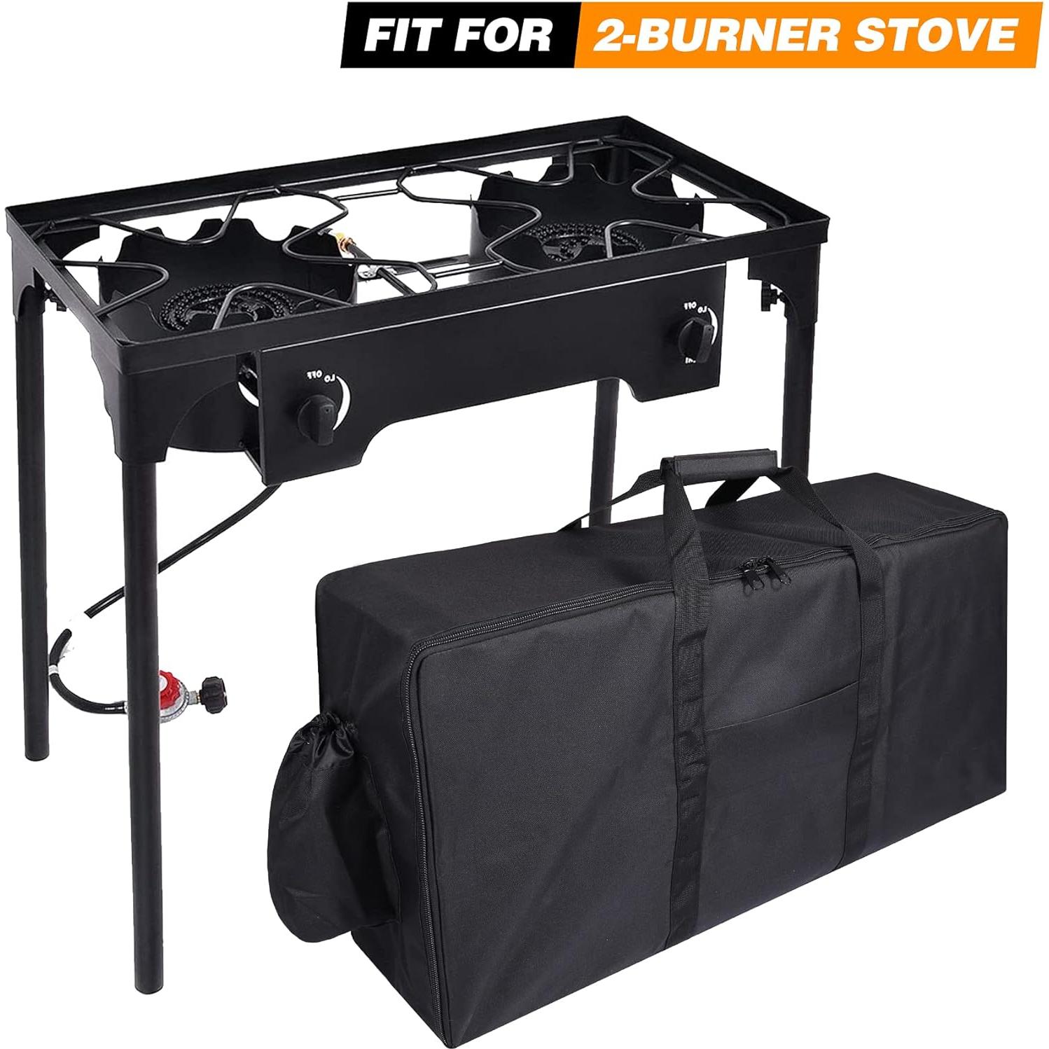 REDCAMP Camp Stove Burner Carry Bag for 2 Burner Stove, Large Stove Carry Case for Double Burner Stove Gas Grill Accessories, 34.5" L x 9" W x 16.5" H
