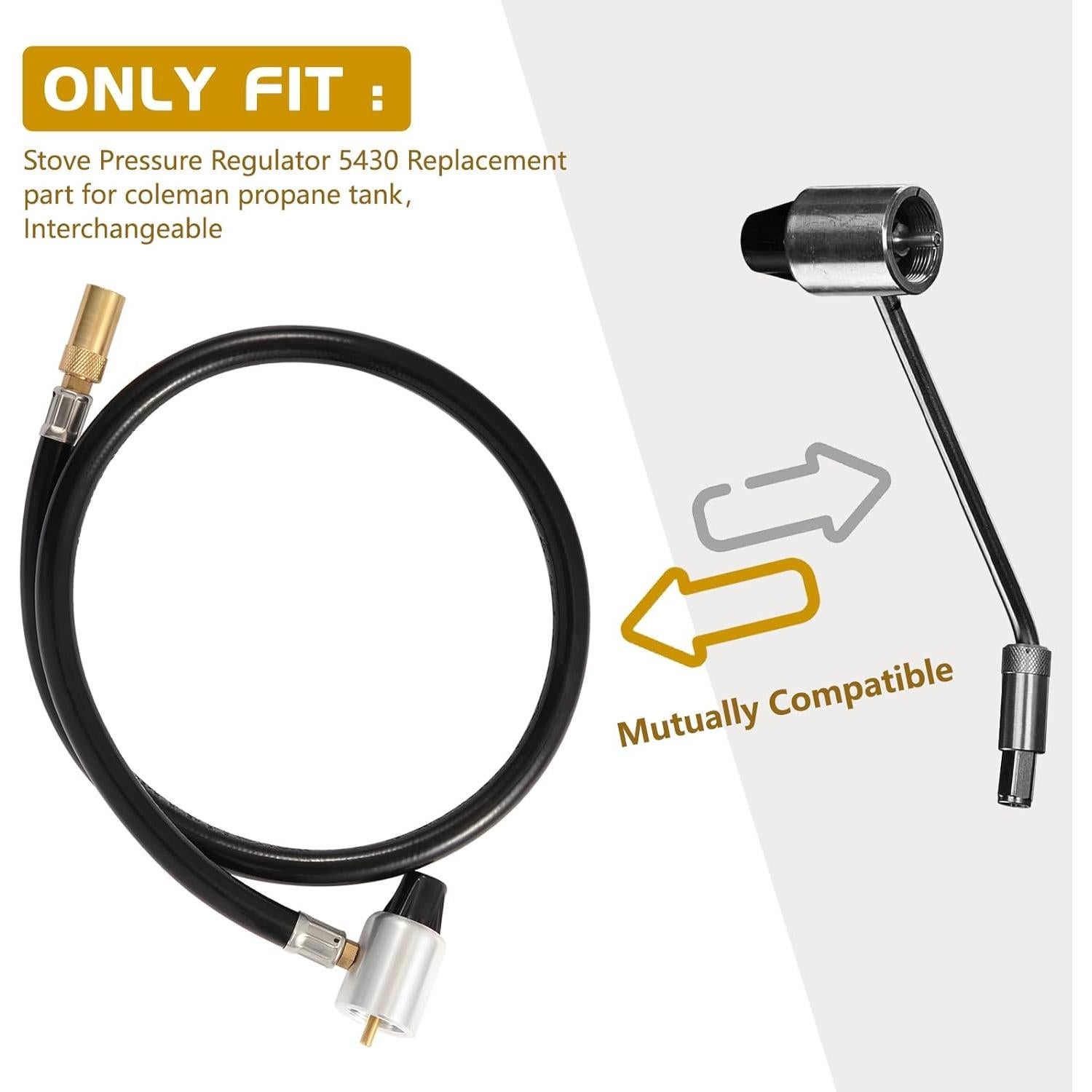 Propane Regulator 5430 Extension Hose 3FT for Coleman Propane Tank Propane Stoves Fold N Go Insta Start and Stansport Camping Stove Tube to Propane 1 Pound Cylinder Tank 15PSIG